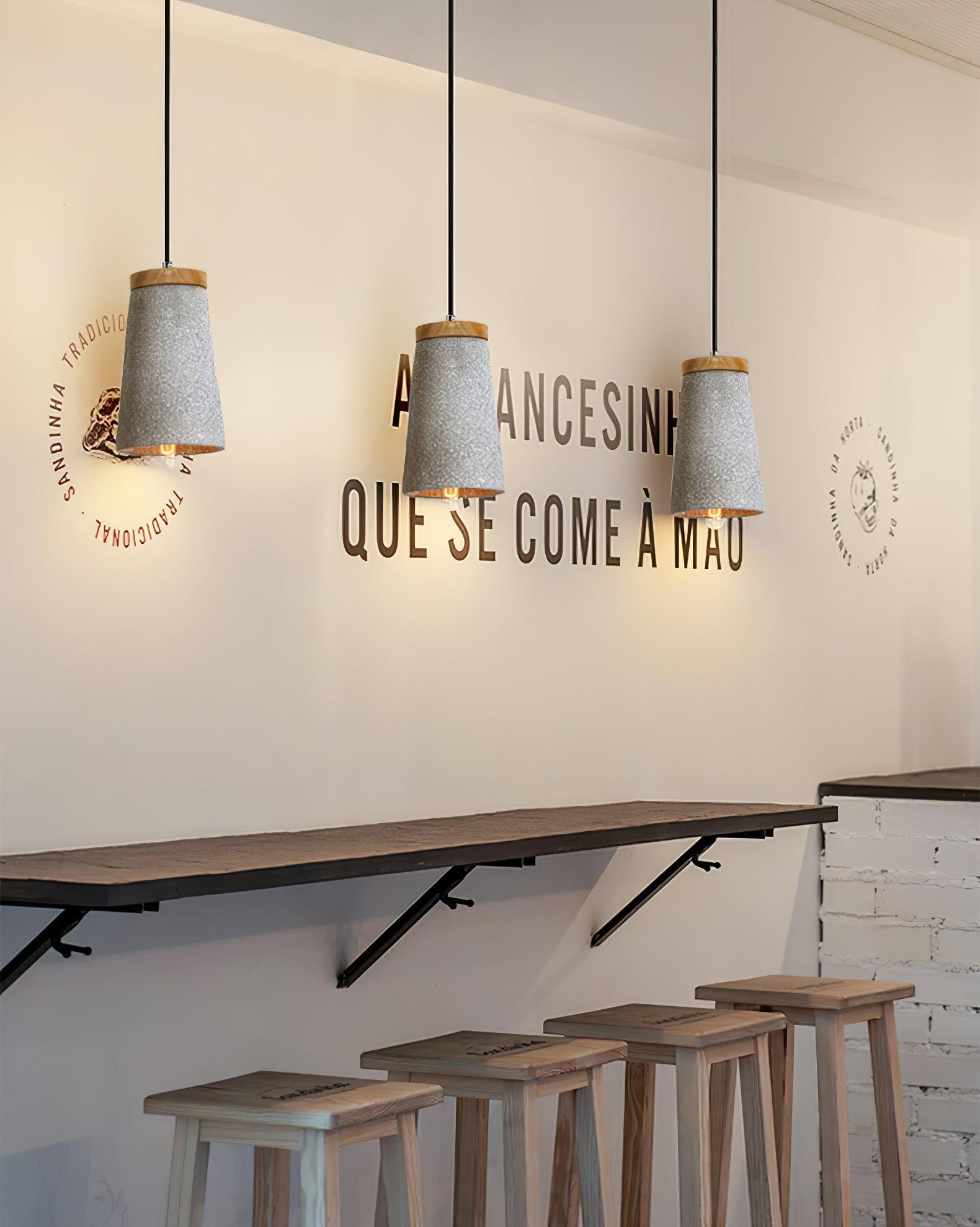Althere Holz Zement Pendelleuchte Leuchte-Letslighting