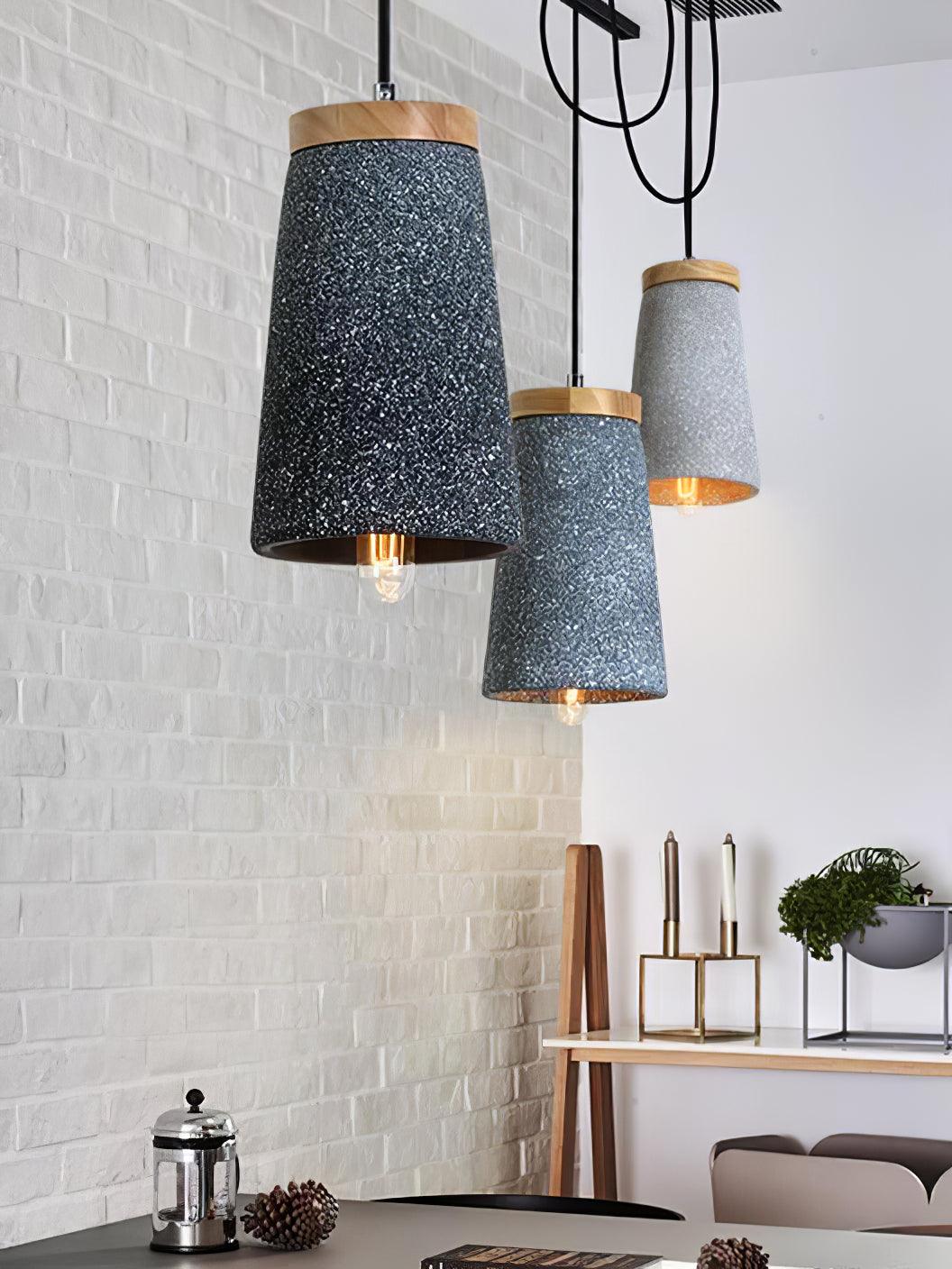 Althere Holz Zement Pendelleuchte Leuchte-Letslighting