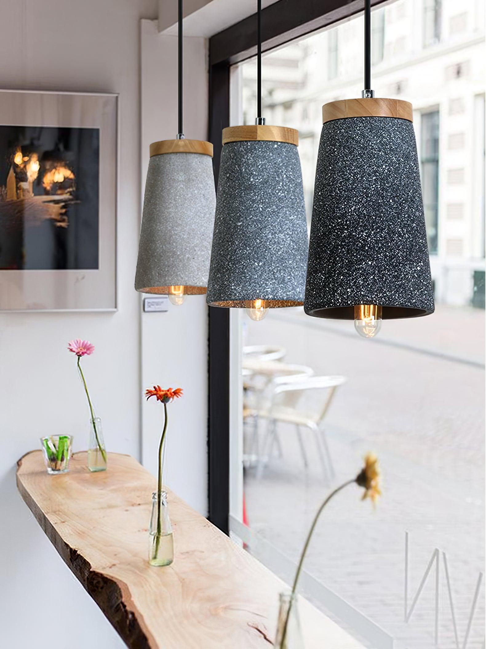 Althere Holz Zement Pendelleuchte Leuchte-Letslighting