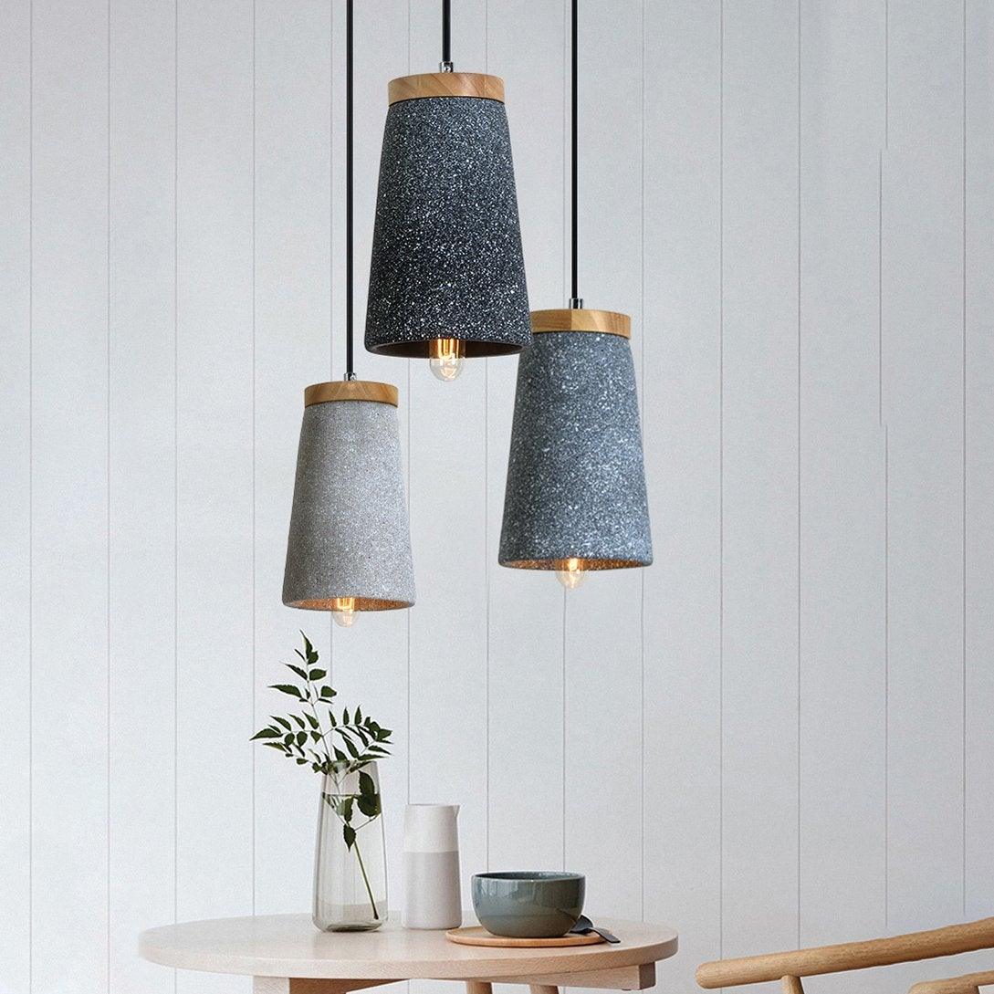 Althere Holz Zement Pendelleuchte Leuchte-Letslighting