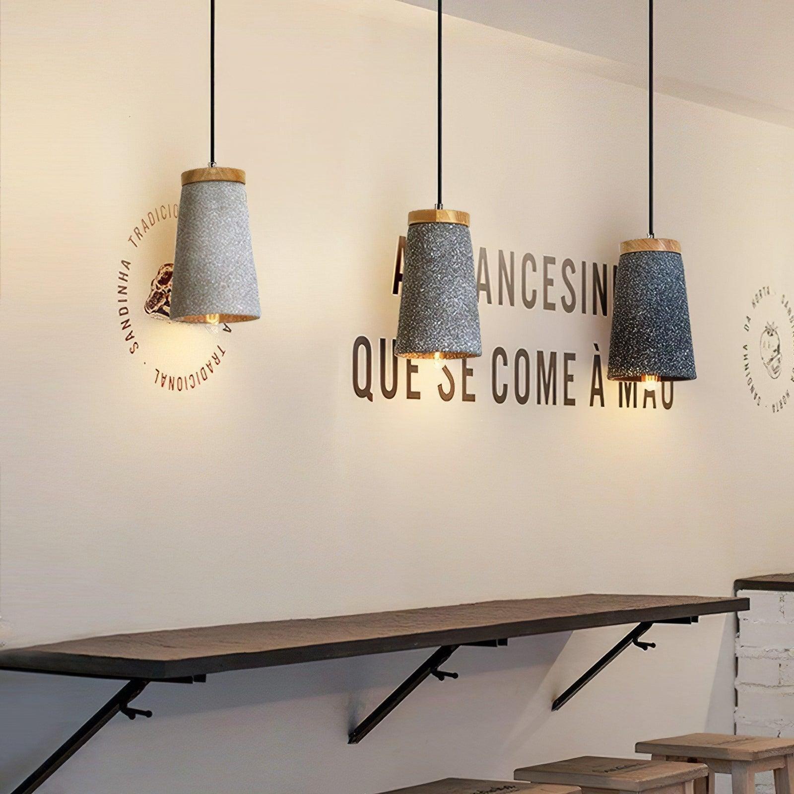 Althere Holz Zement Pendelleuchte Leuchte-Letslighting