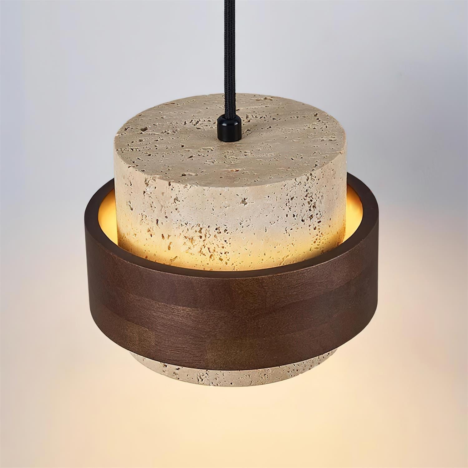 Wall Lamp Travertine and Walnut Accent Modern Minimalist - Letslighting