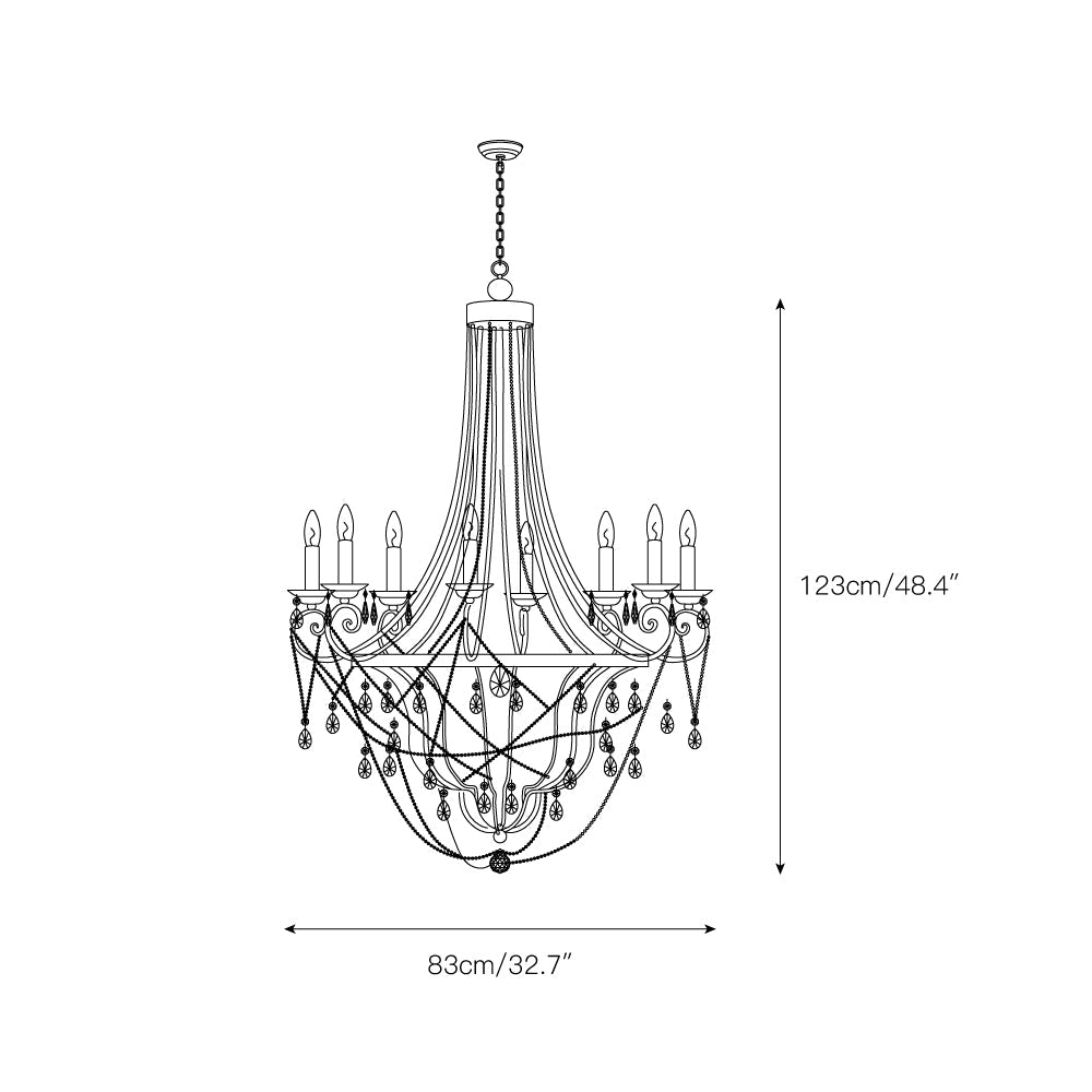 Luster Traditioneller industrieller Vintage-Kristallleuchter-Letslighting