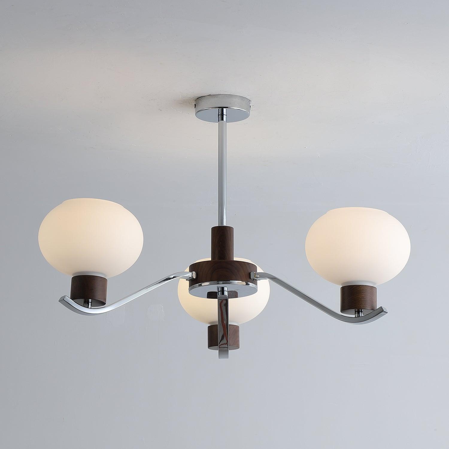 Lustra Kronleuchter Chrom Walnuss Elegant-Letslighting