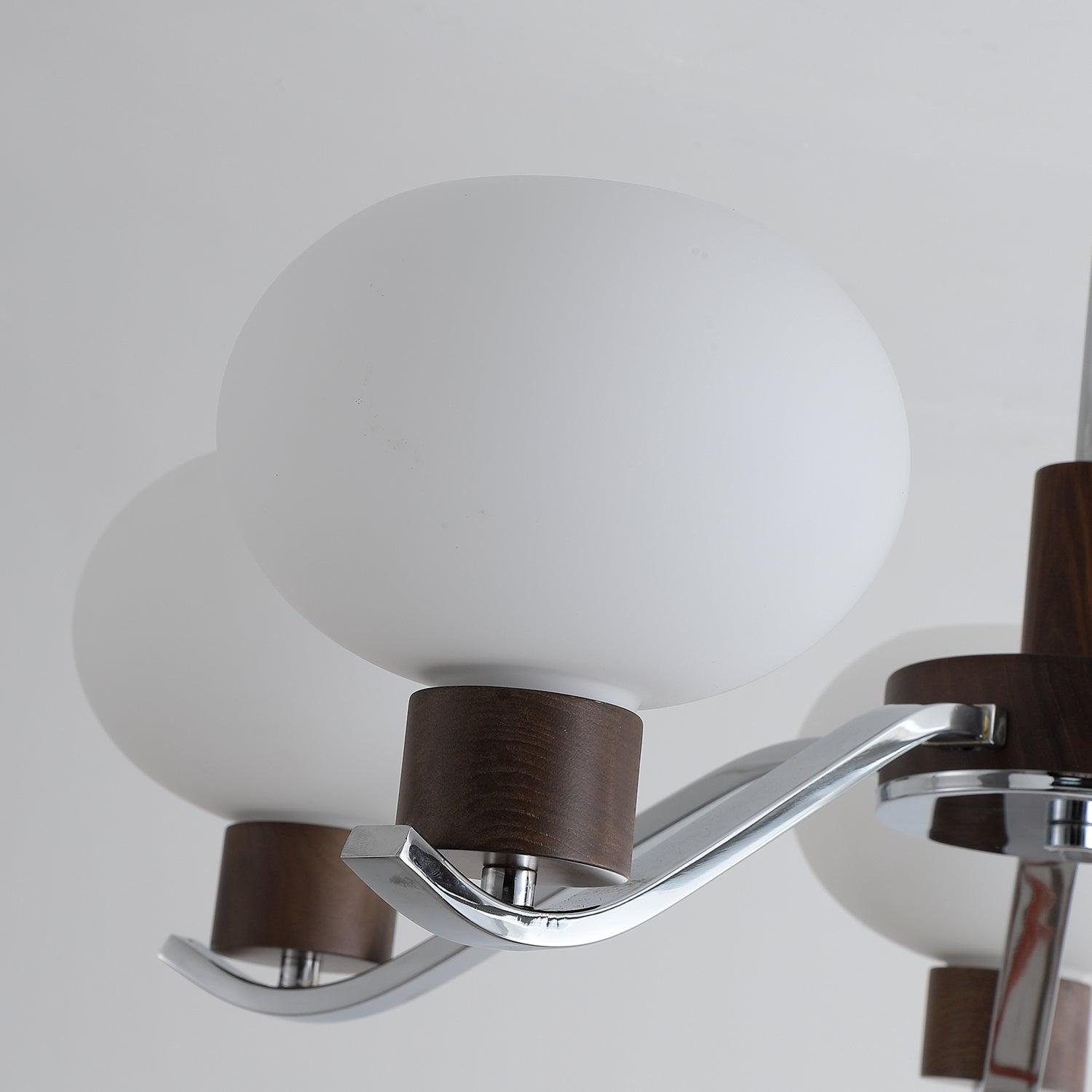 Lustra Kronleuchter Chrom Walnuss Elegant-Letslighting