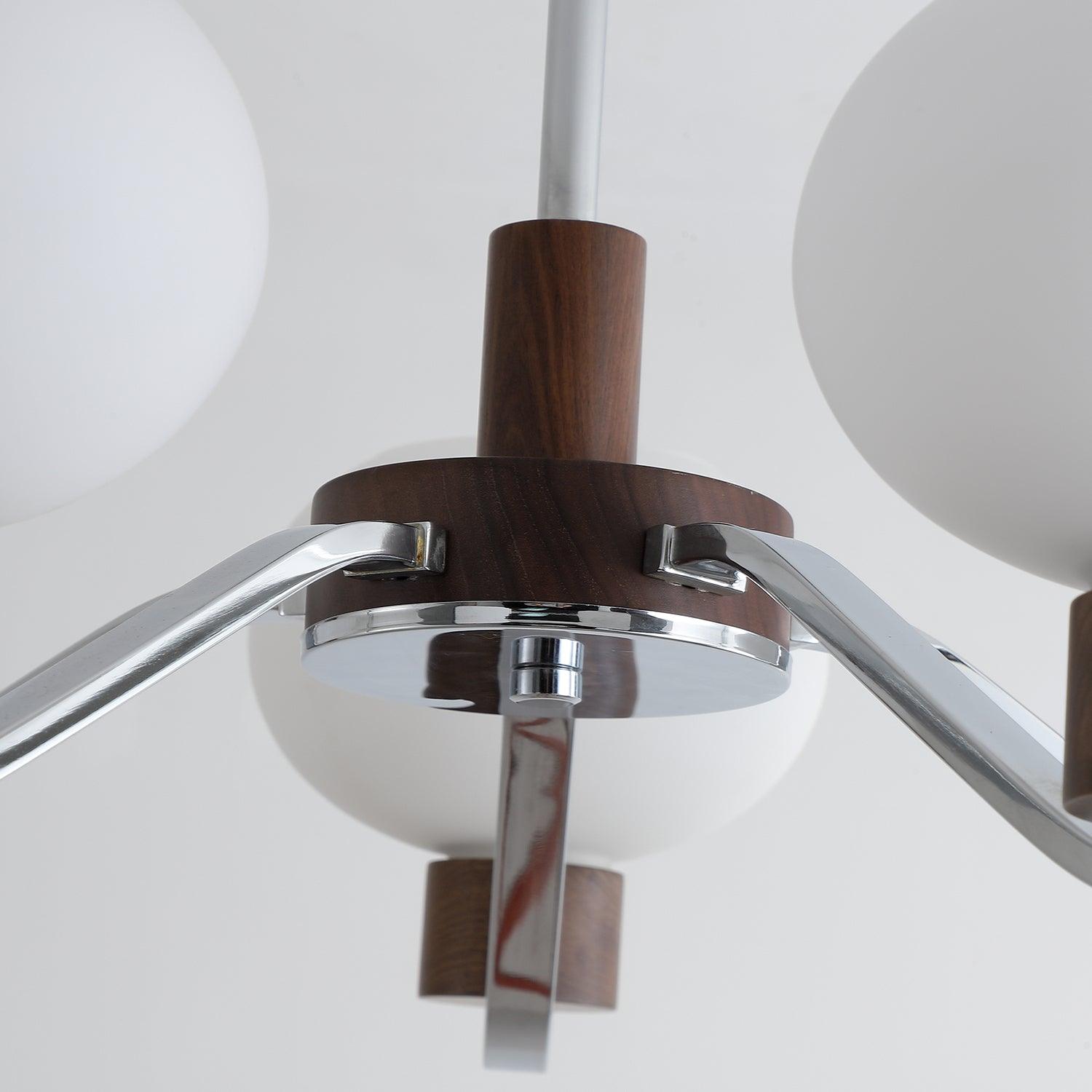 Lustra Kronleuchter Chrom Walnuss Elegant-Letslighting
