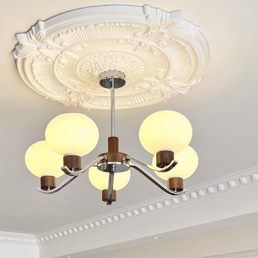 Lustra Kronleuchter Chrom Walnuss Elegant-Letslighting