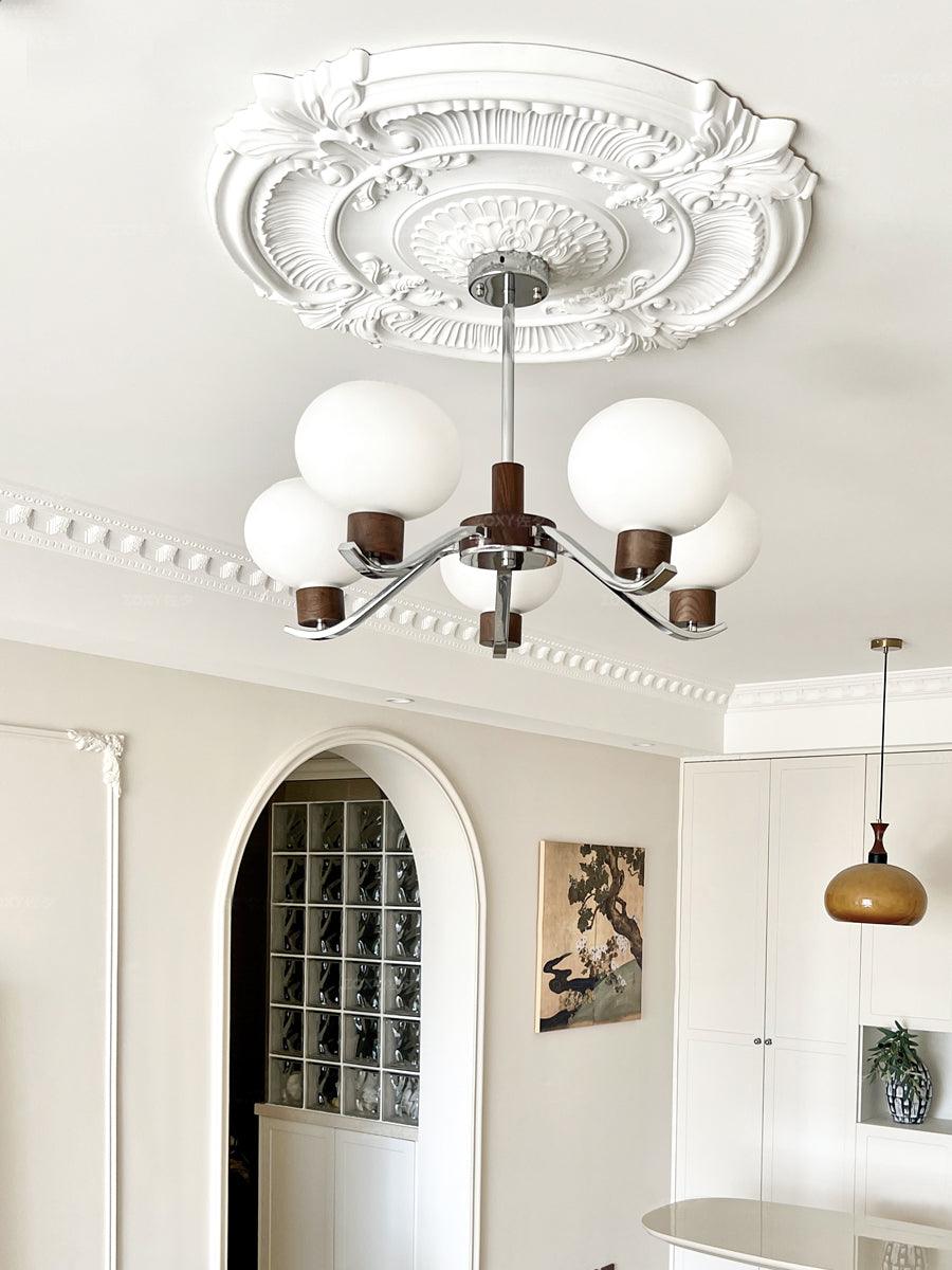 Lustra Kronleuchter Chrom Walnuss Elegant-Letslighting