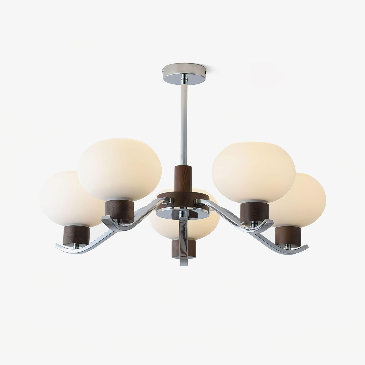 Lustra Kronleuchter Chrom Walnuss Elegant-Letslighting