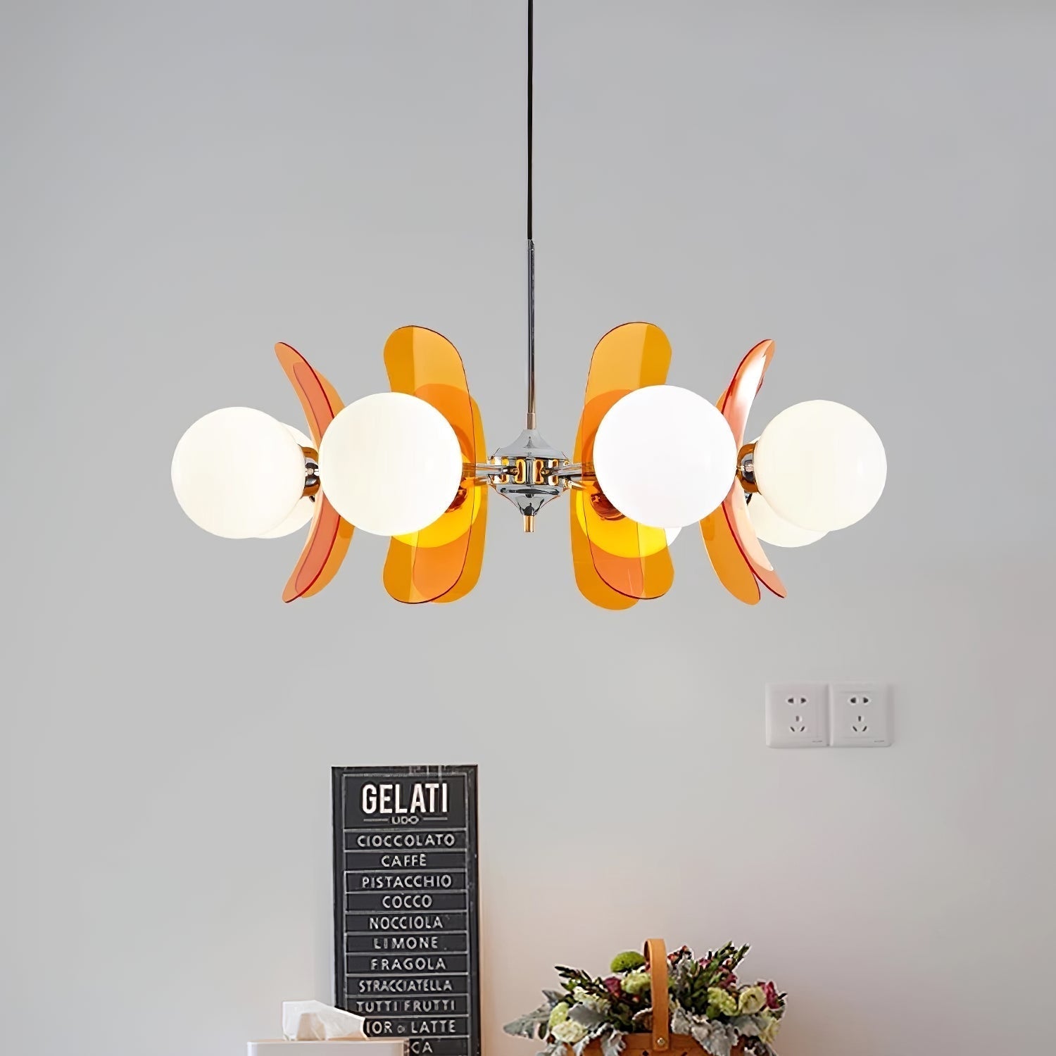 Prism Kreativer Sputnik Glas Kronleuchter Orange-Letslighting