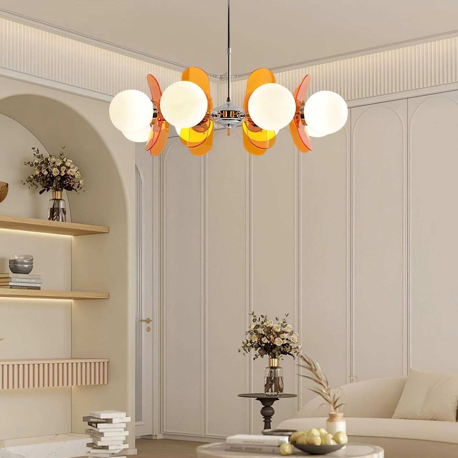 Prism Kreativer Sputnik Glas Kronleuchter Orange-Letslighting
