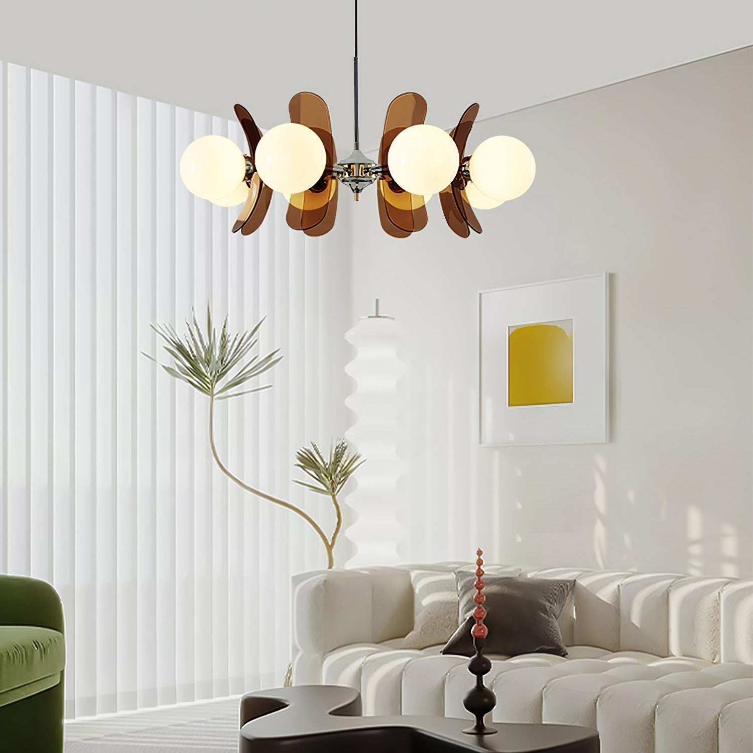 Prism Kreativer Sputnik Glas Kronleuchter Orange-Letslighting