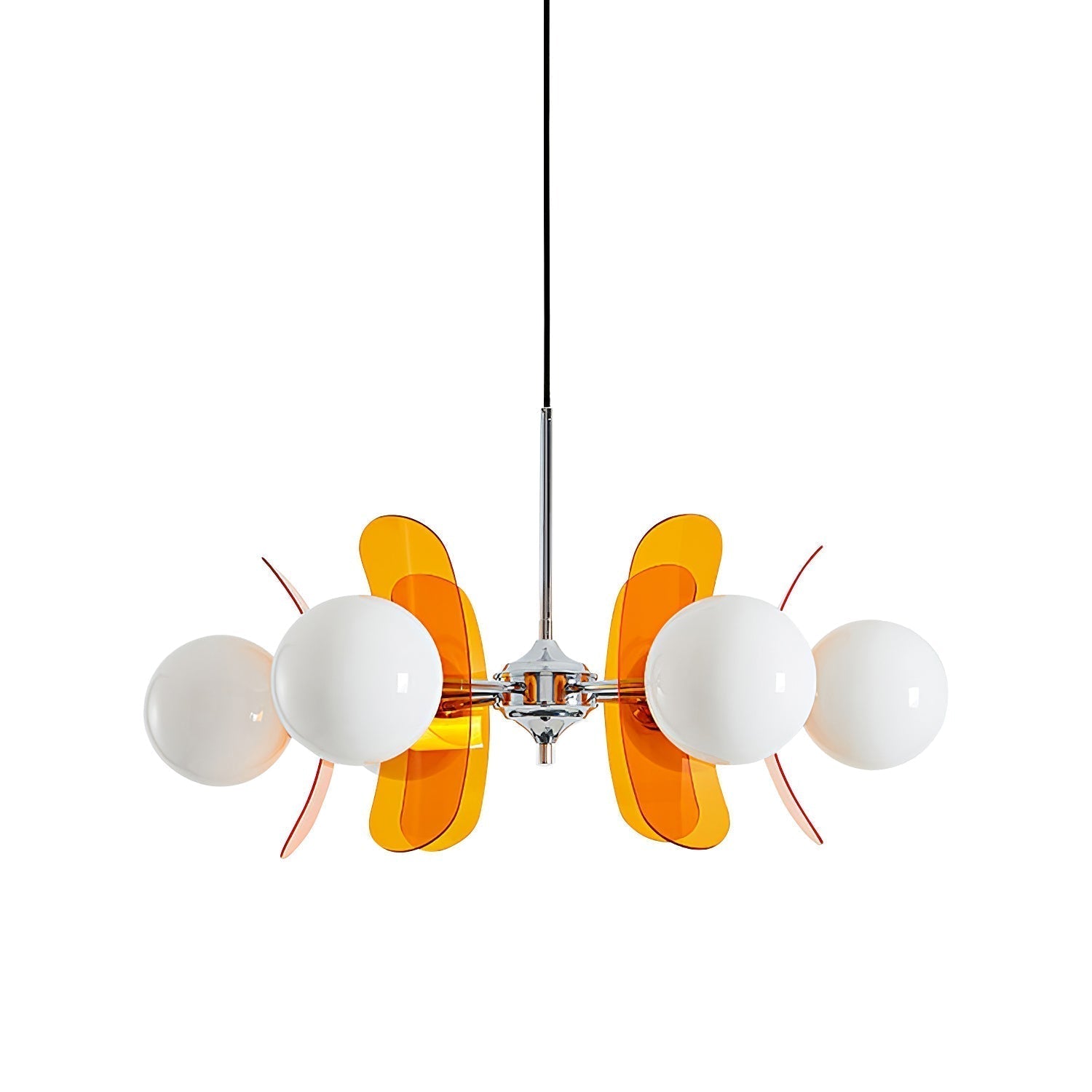 Prism Creativity Sputnik Orange Glass Acrylic Chandelier - Letslighting