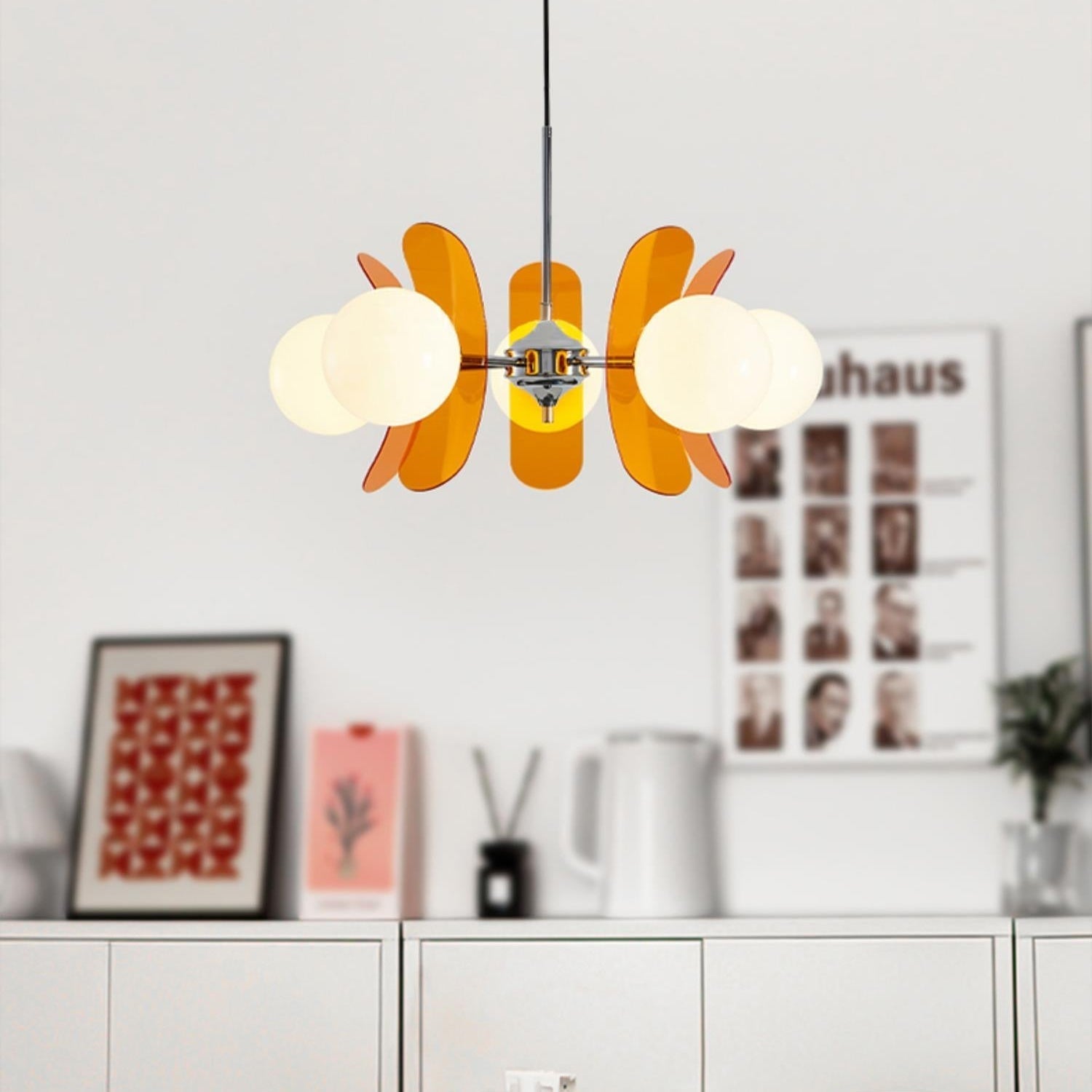 Prism Kreativer Sputnik Glas Kronleuchter Orange-Letslighting