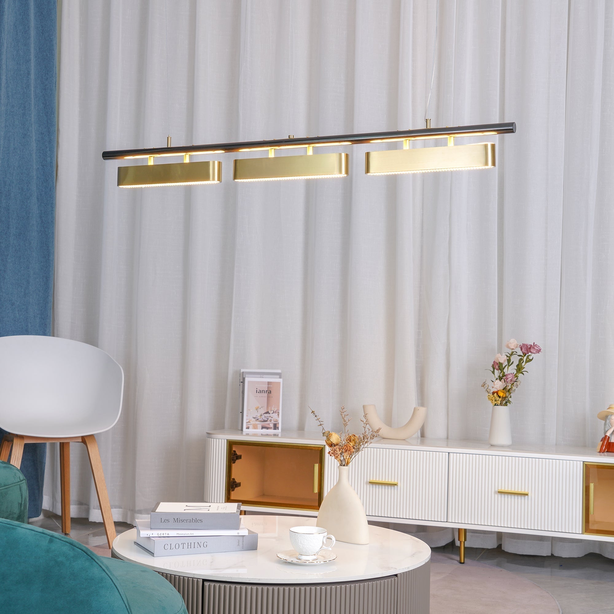Elarain Pendelleuchte Messing Minimalistisch-Letslighting