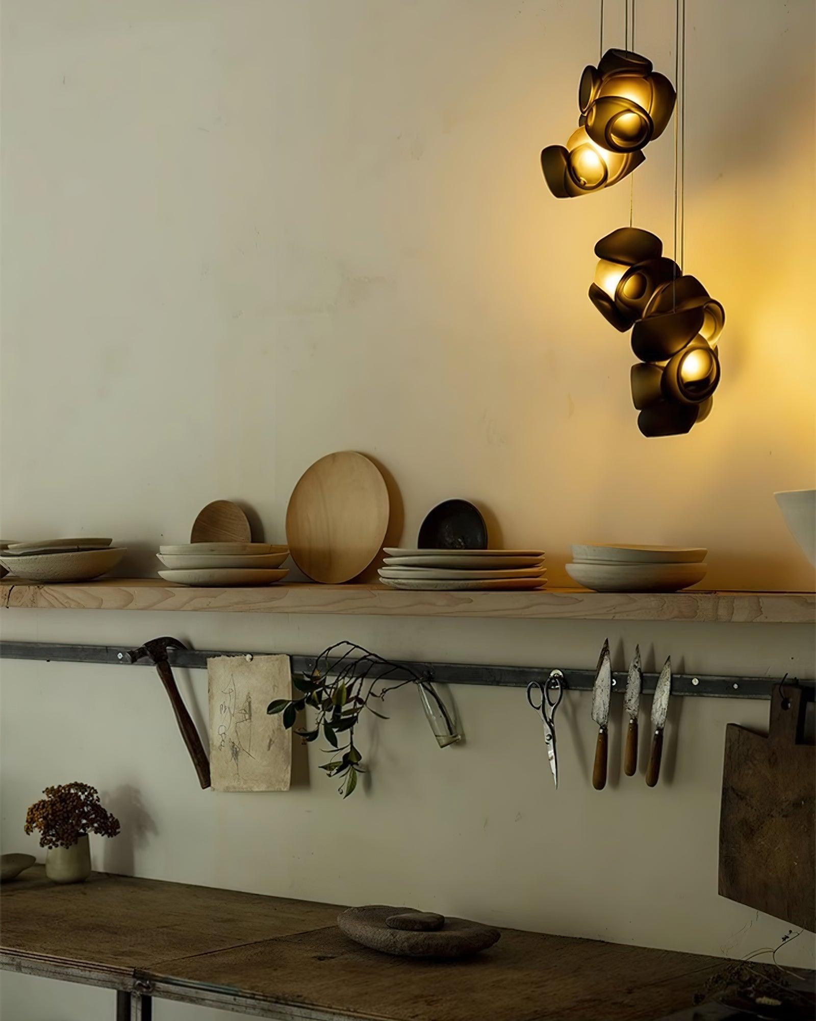 Zamarir Bubbles Cluster Metal Glass Pendant Light - Blowlighting