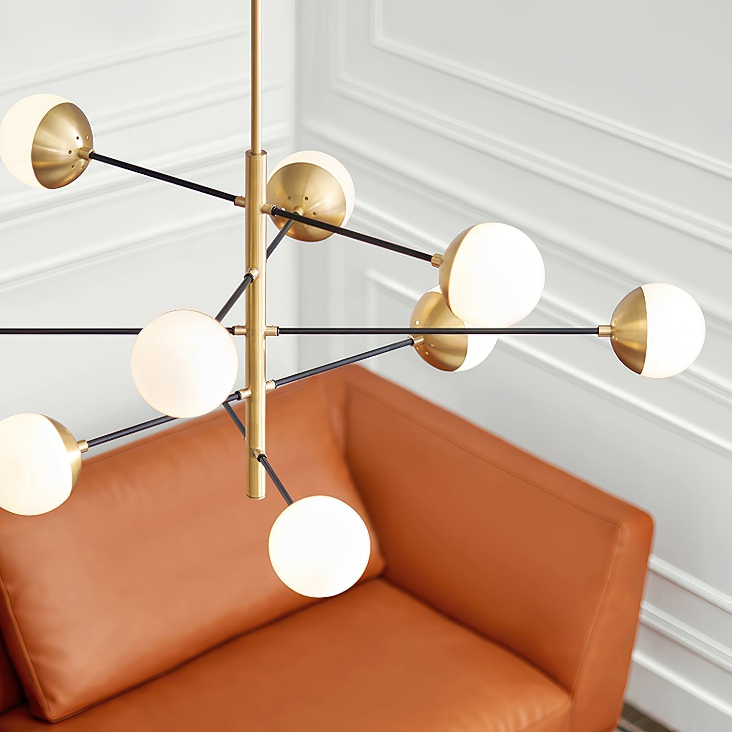 Ultra Modern Minimalist Brass Metal Glass Chandelier - Letslighting