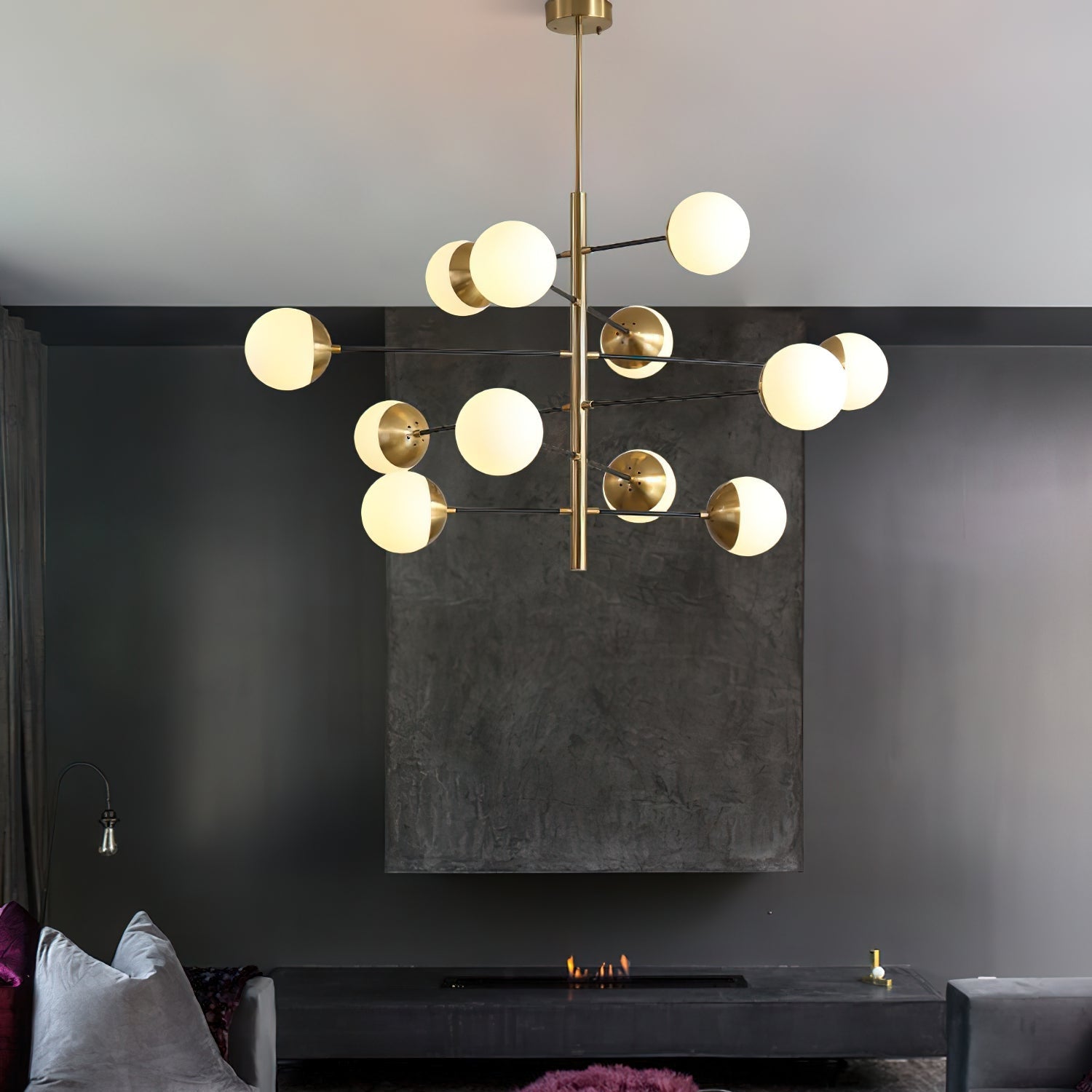 Ultra Modern Minimalist Brass Metal Glass Chandelier - Letslighting