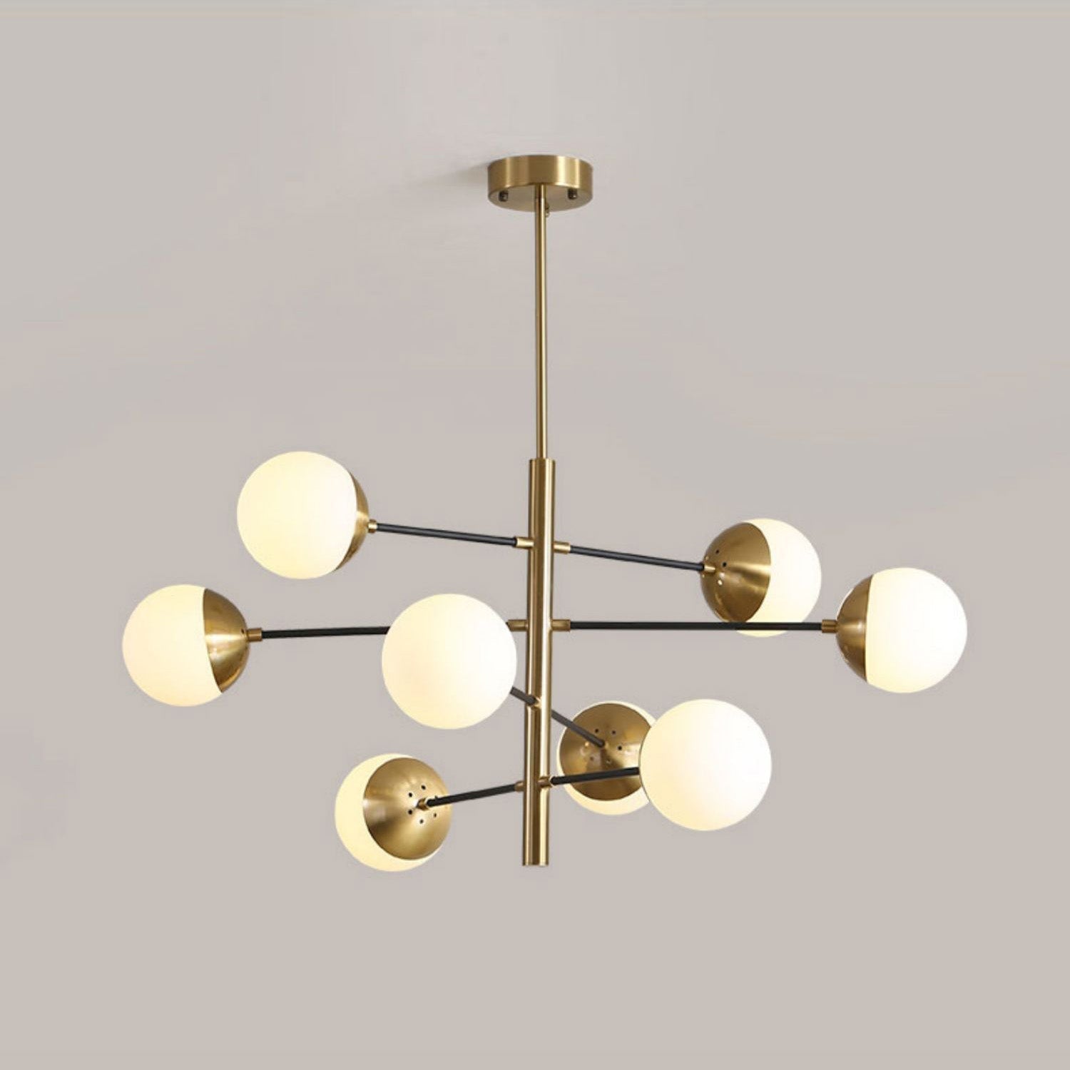 Ultra Modern Minimalist Brass Metal Glass Chandelier - Letslighting