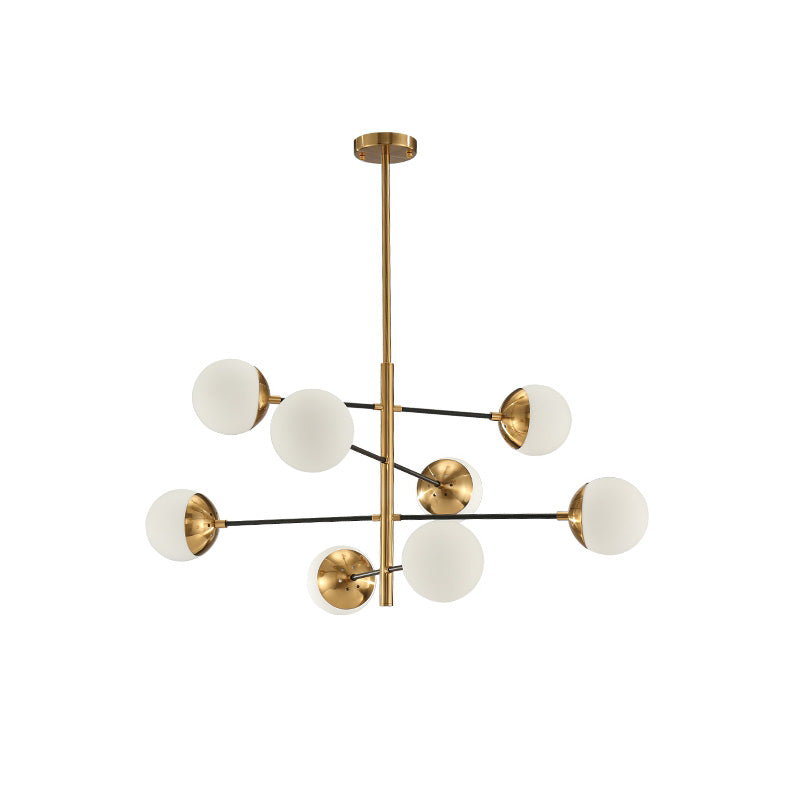 Ultra Modern Minimalist Brass Metal Glass Chandelier - Letslighting