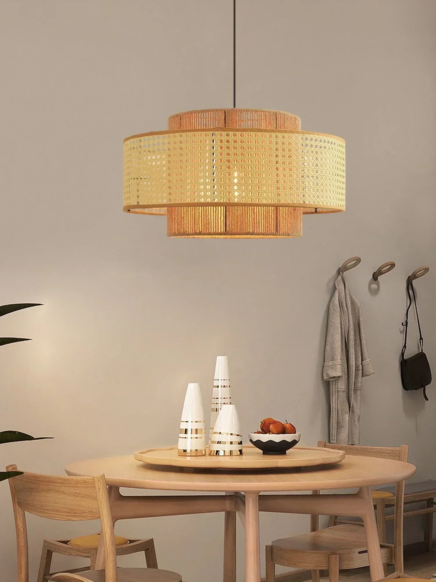 Ulshayra Konzentrisch Rattan Pendelleuchte-Letslighting