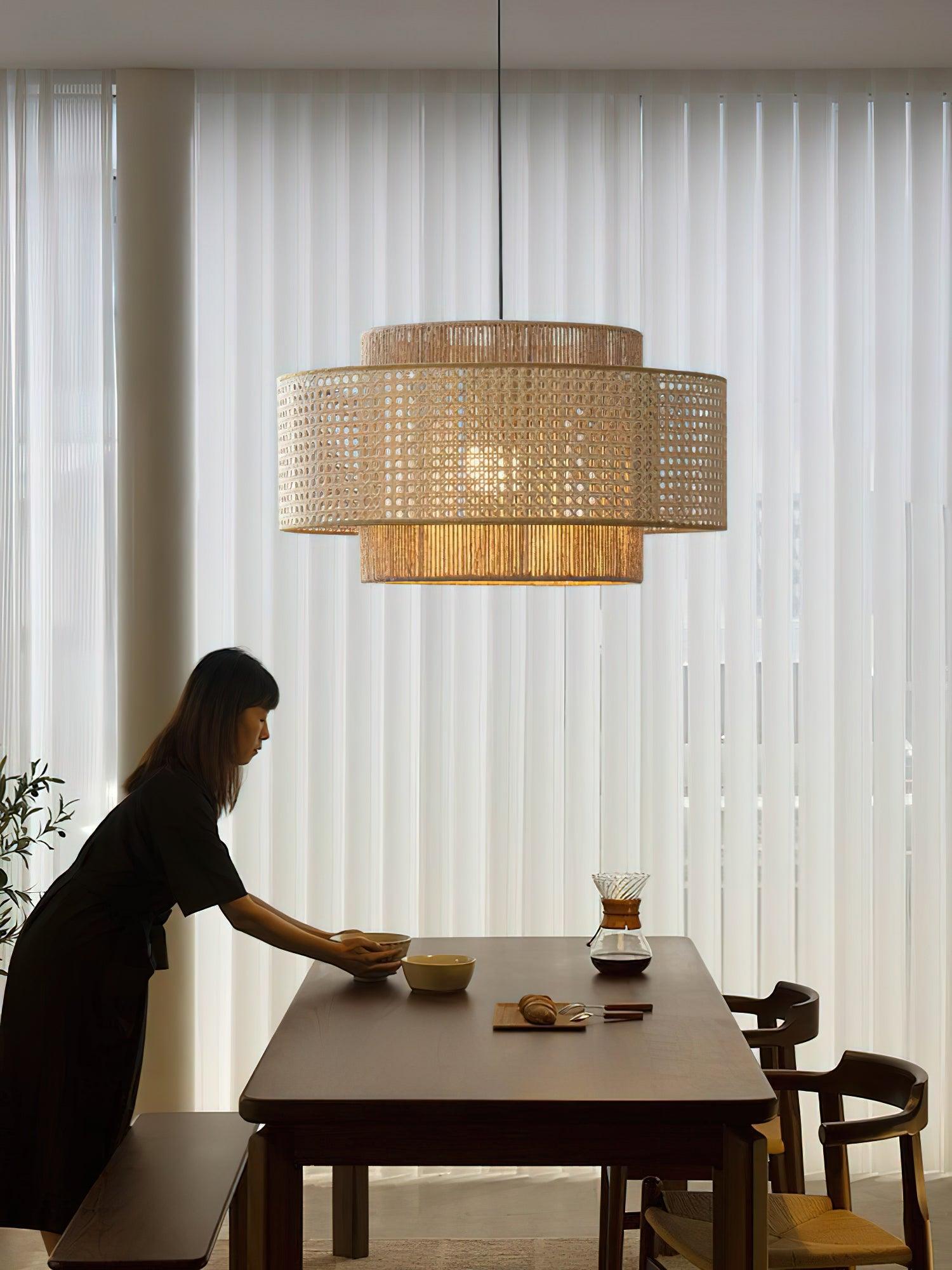 Ulshayra Konzentrisch Rattan Pendelleuchte-Letslighting