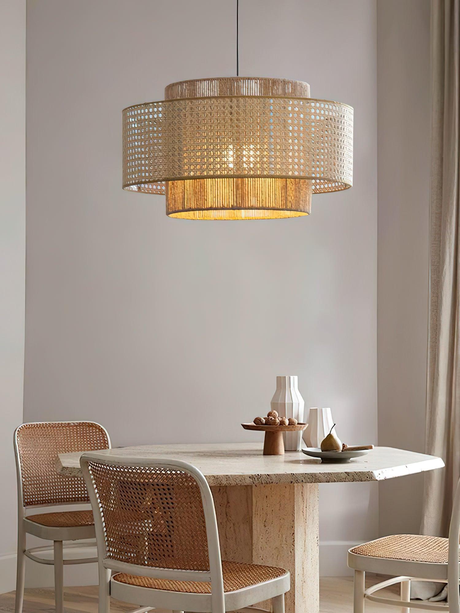 Ulshayra Konzentrisch Rattan Pendelleuchte-Letslighting