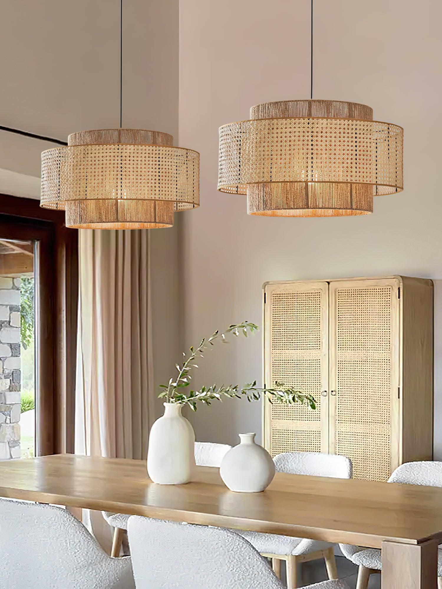 Ulshayra Konzentrisch Rattan Pendelleuchte-Letslighting