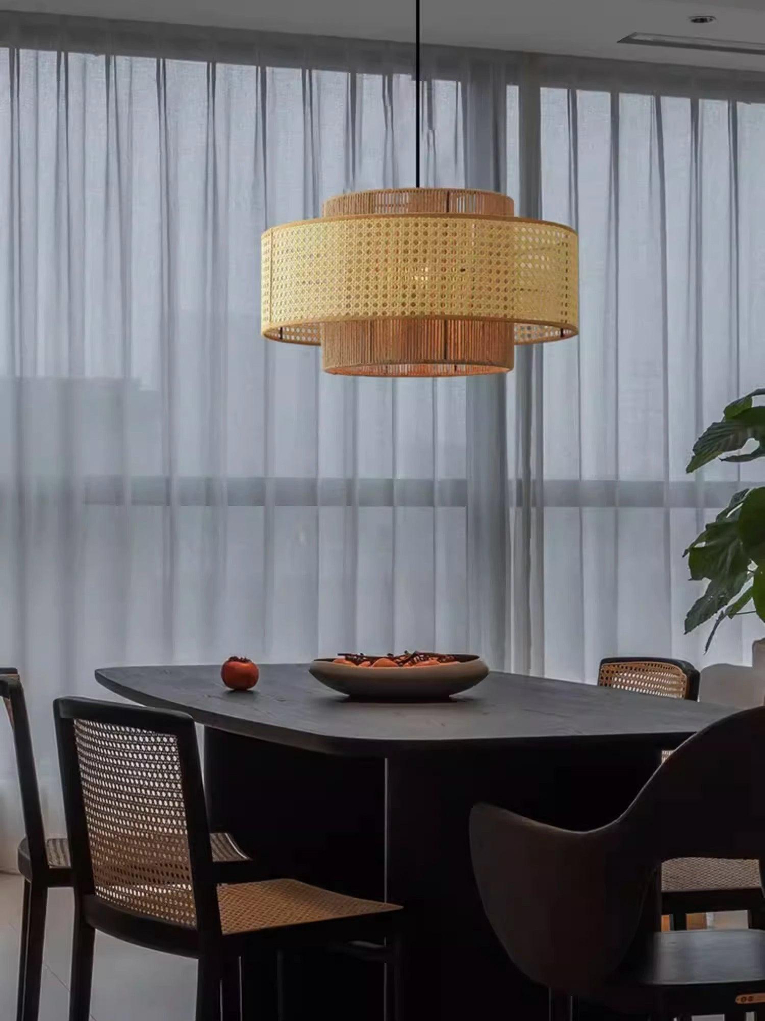 Ulshayra Konzentrisch Rattan Pendelleuchte-Letslighting