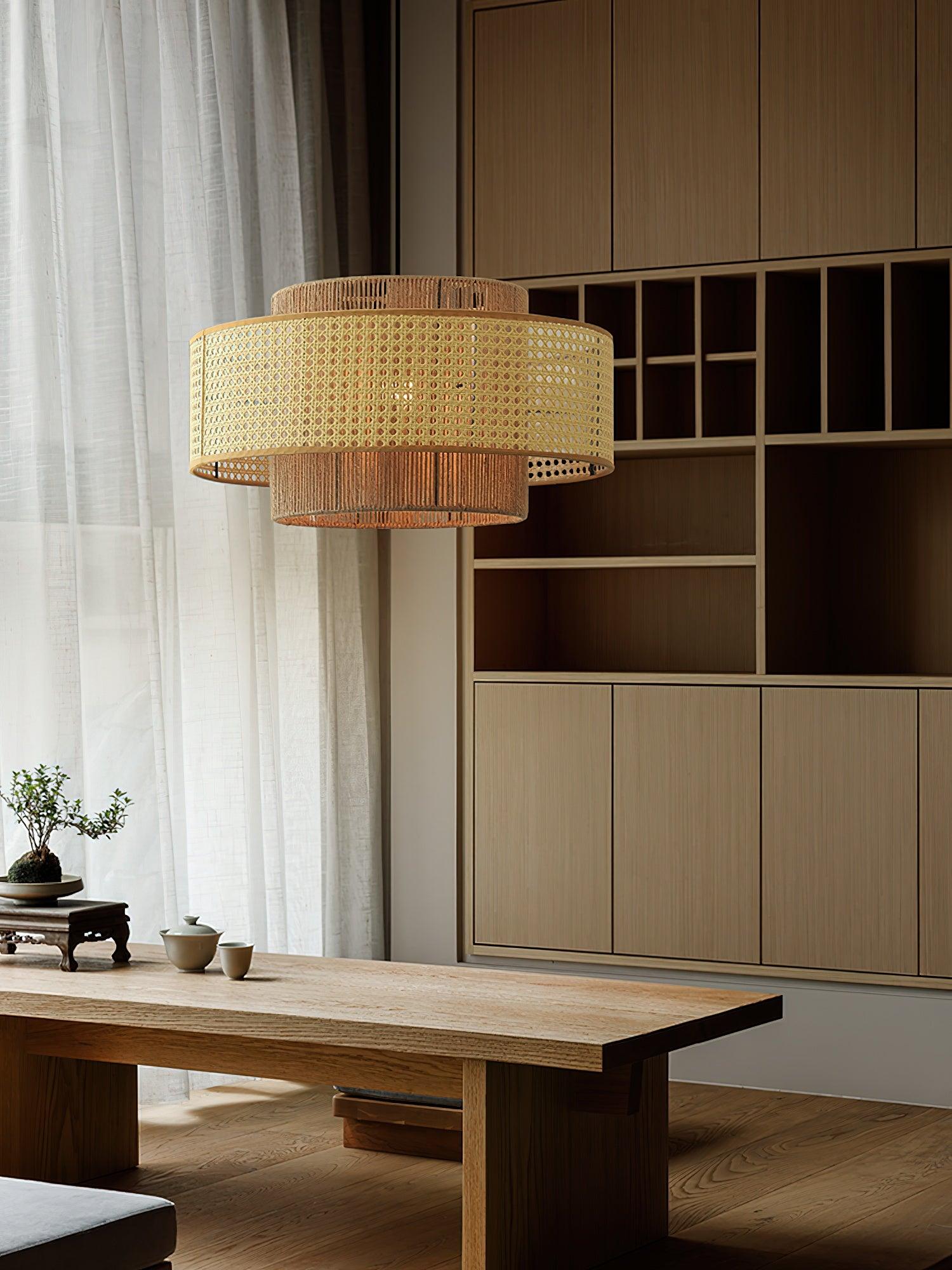 Ulshayra Konzentrisch Rattan Pendelleuchte-Letslighting
