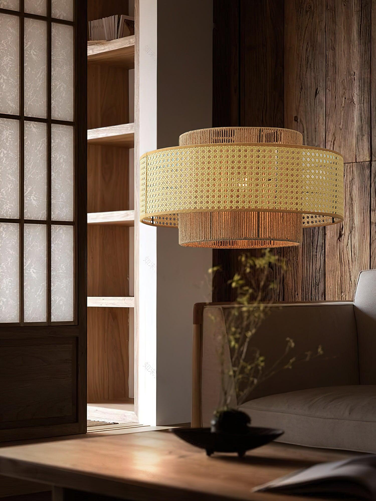 Ulshayra Konzentrisch Rattan Pendelleuchte-Letslighting