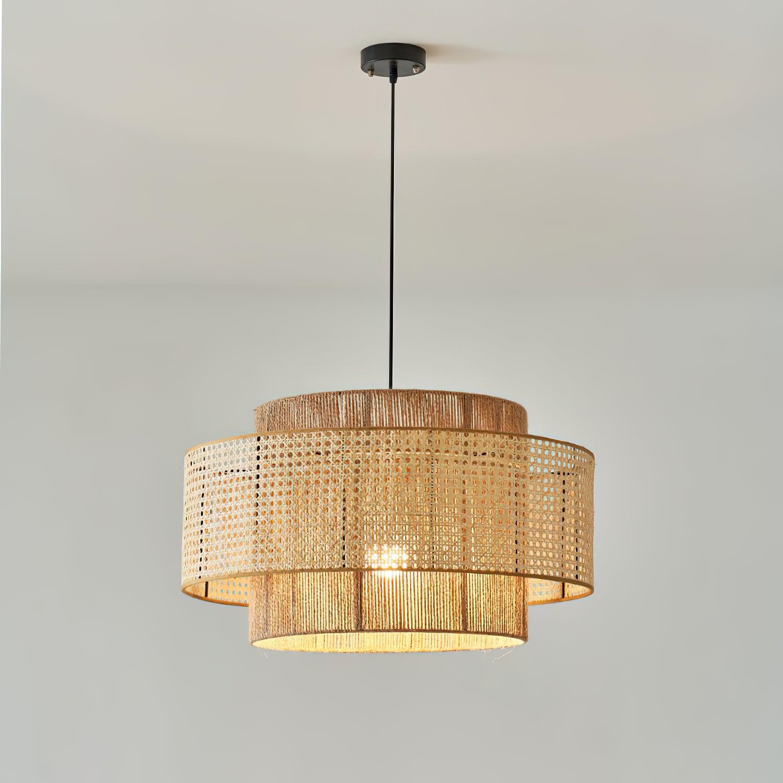 Ulshayra Konzentrisch Rattan Pendelleuchte-Letslighting