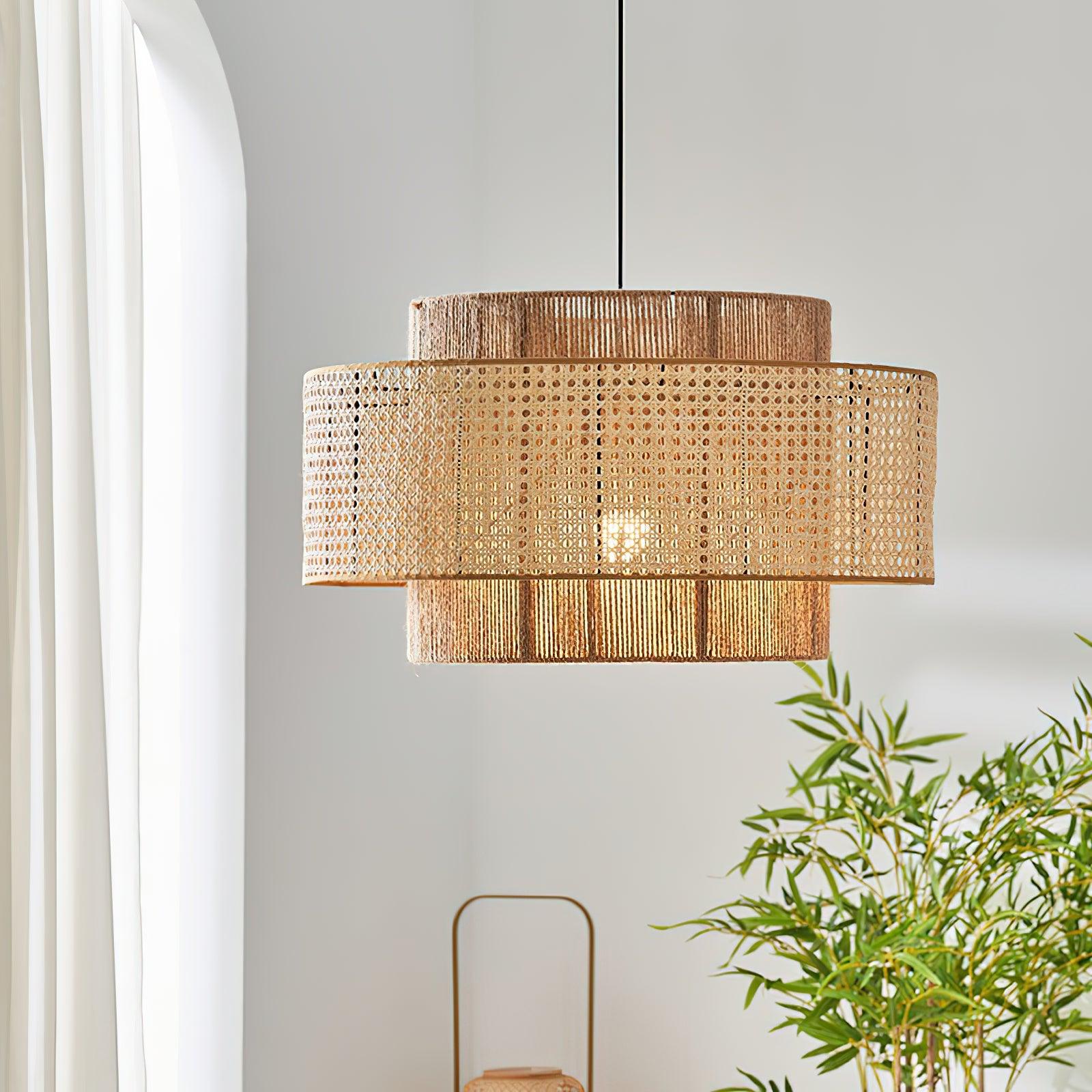 Ulshayra Konzentrisch Rattan Pendelleuchte-Letslighting