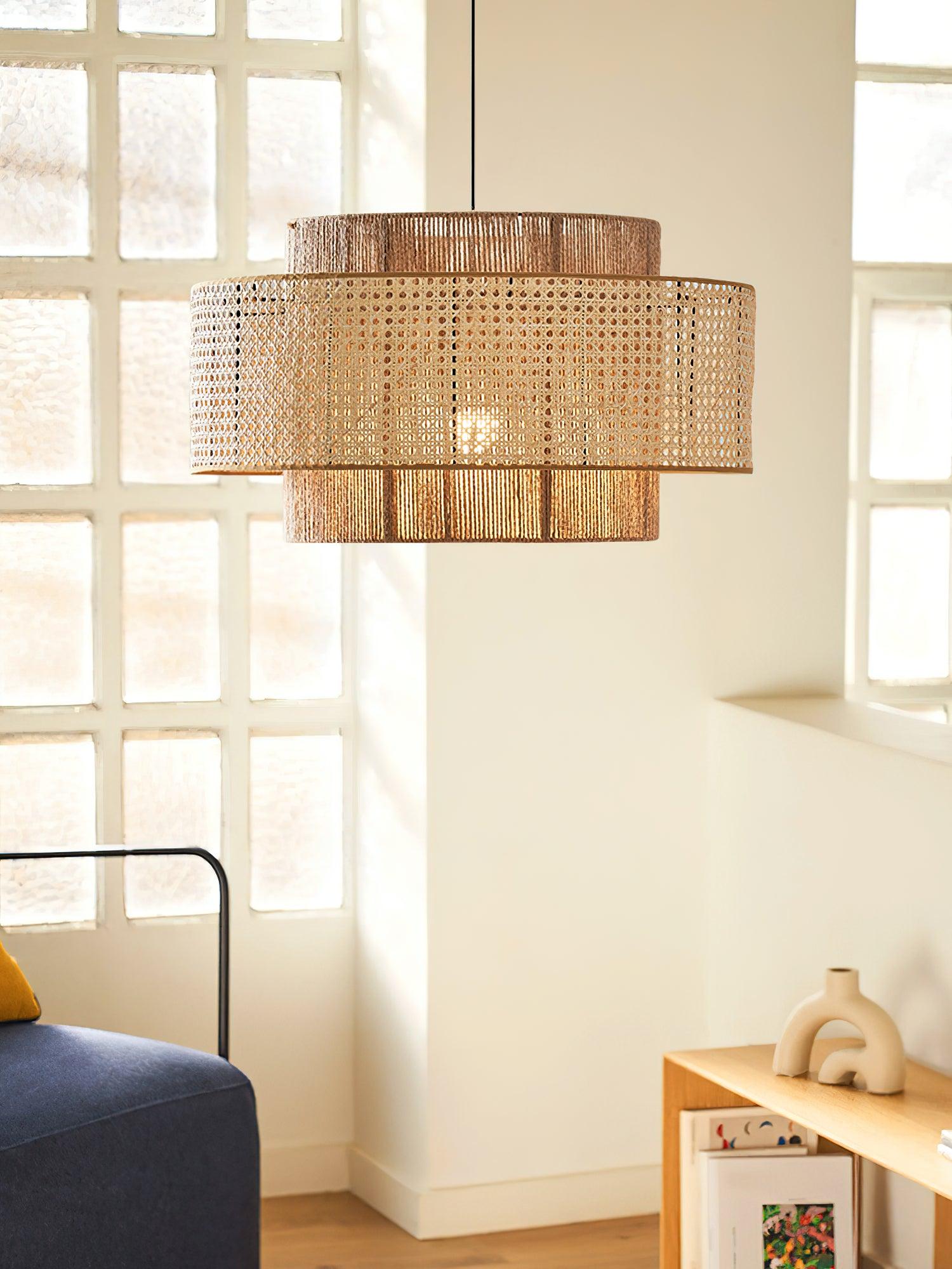 Ulshayra Konzentrisch Rattan Pendelleuchte-Letslighting