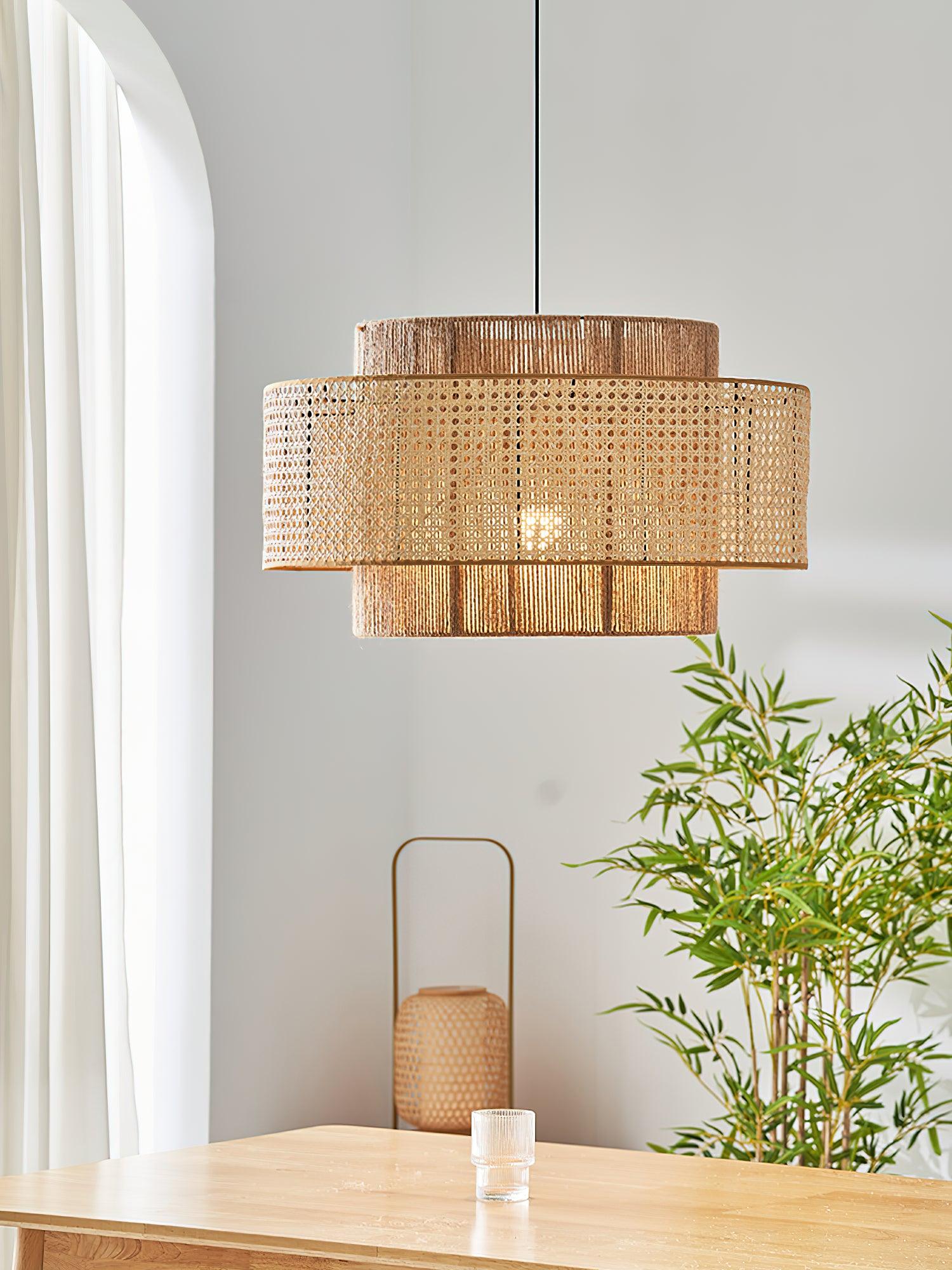 Ulshayra Konzentrisch Rattan Pendelleuchte-Letslighting
