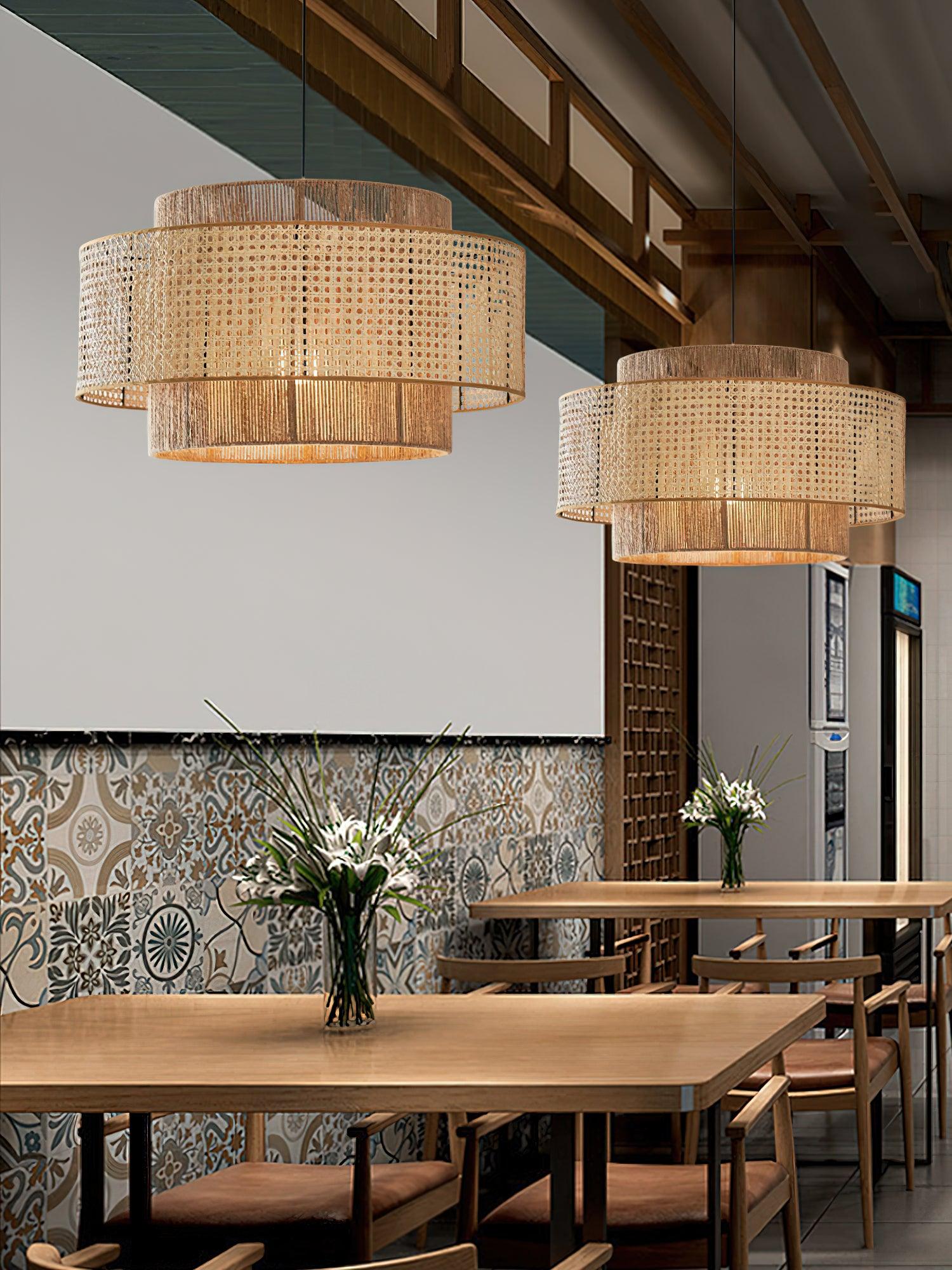 Ulshayra Konzentrisch Rattan Pendelleuchte-Letslighting