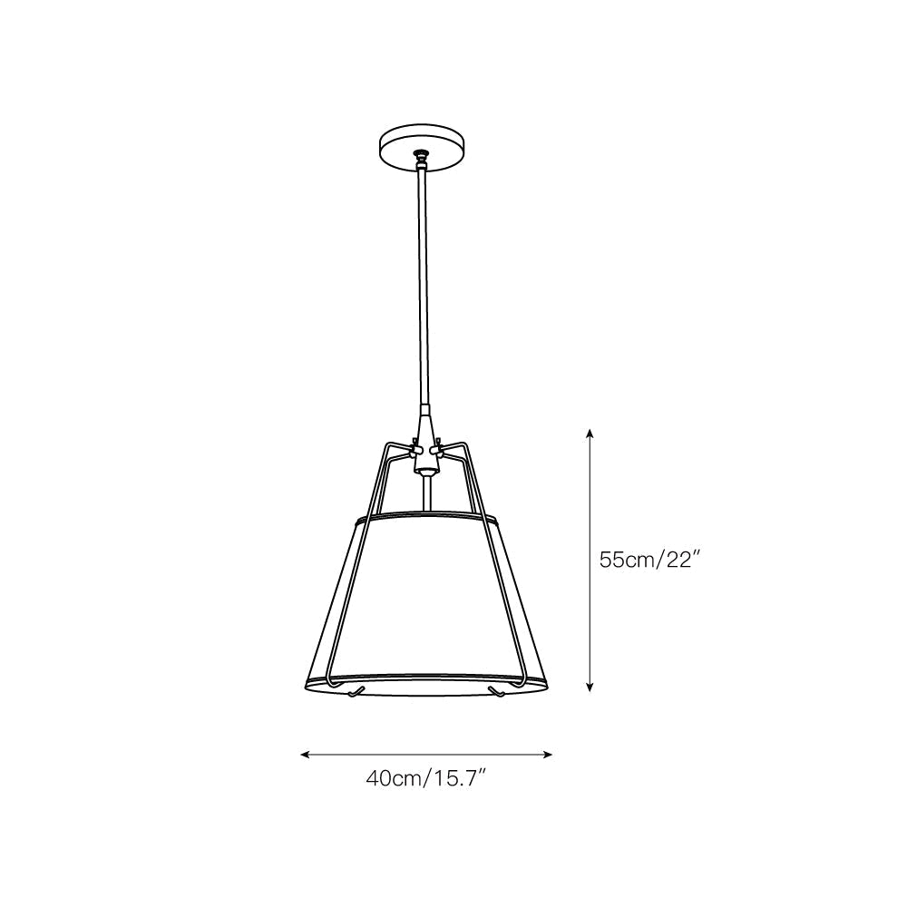 Veshaa Vintage Industrial Trommel Stoff Pendelleuchte-Letslighting