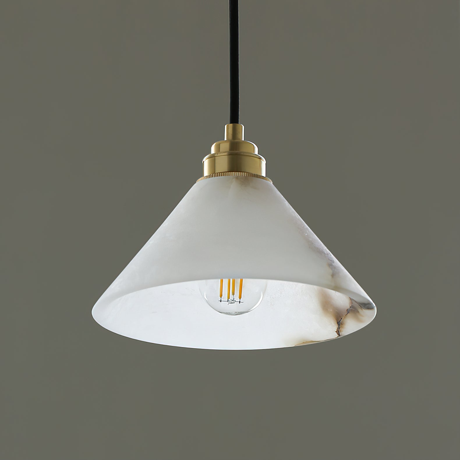 Xen Modern Minimalist Brass Alabaster Pendant Lamp - Letslighting