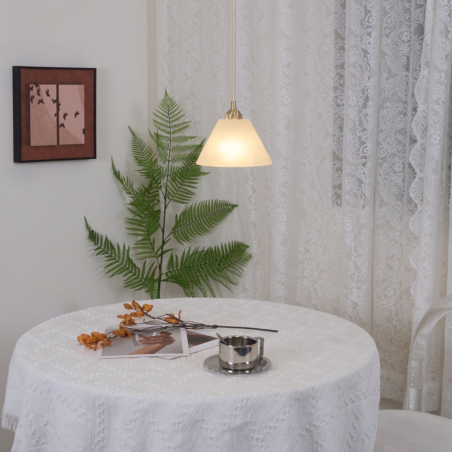 Liora Minimalist Alabaster Pendant Light - Blowlighting