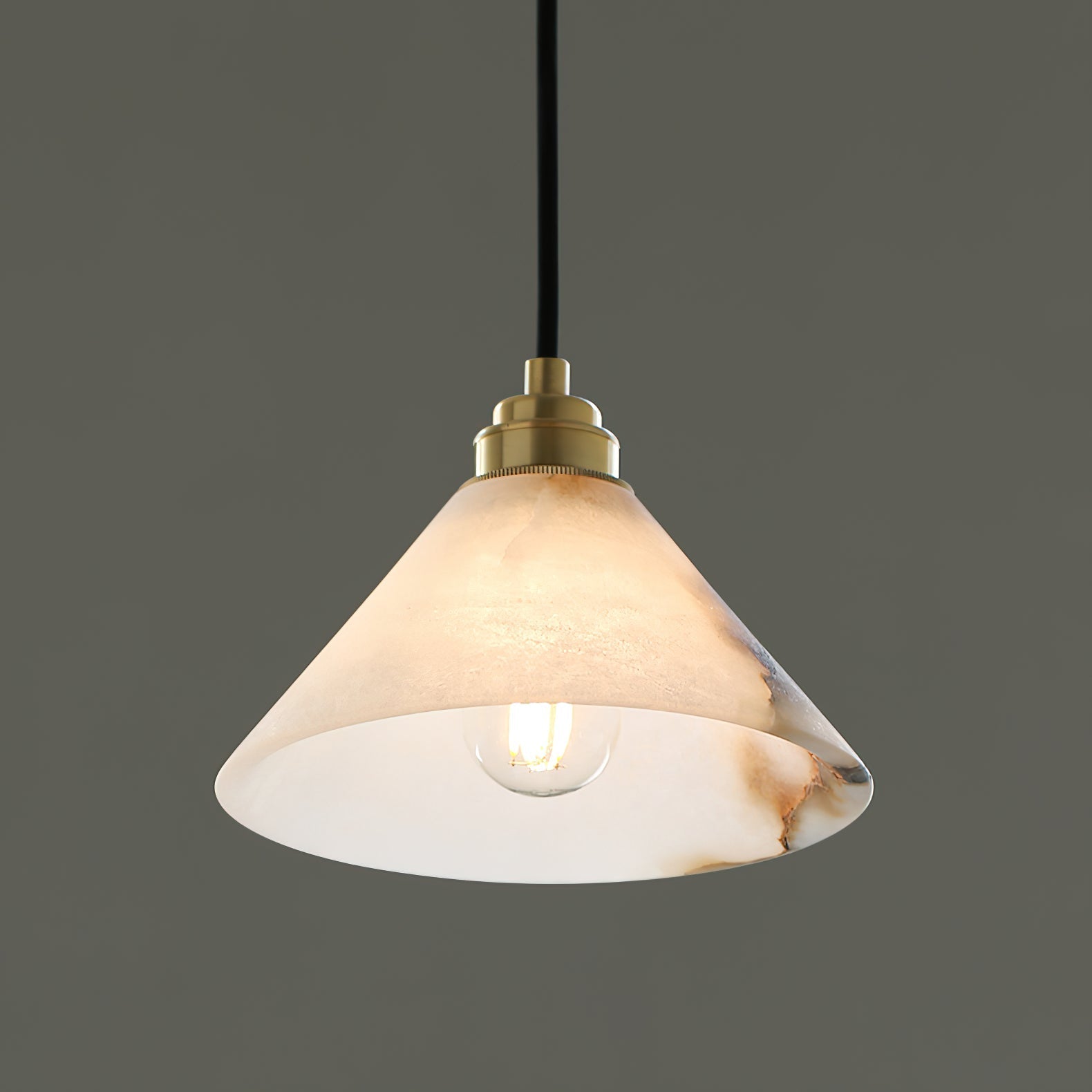 Xen Modern Minimalist Brass Alabaster Pendant Lamp - Letslighting