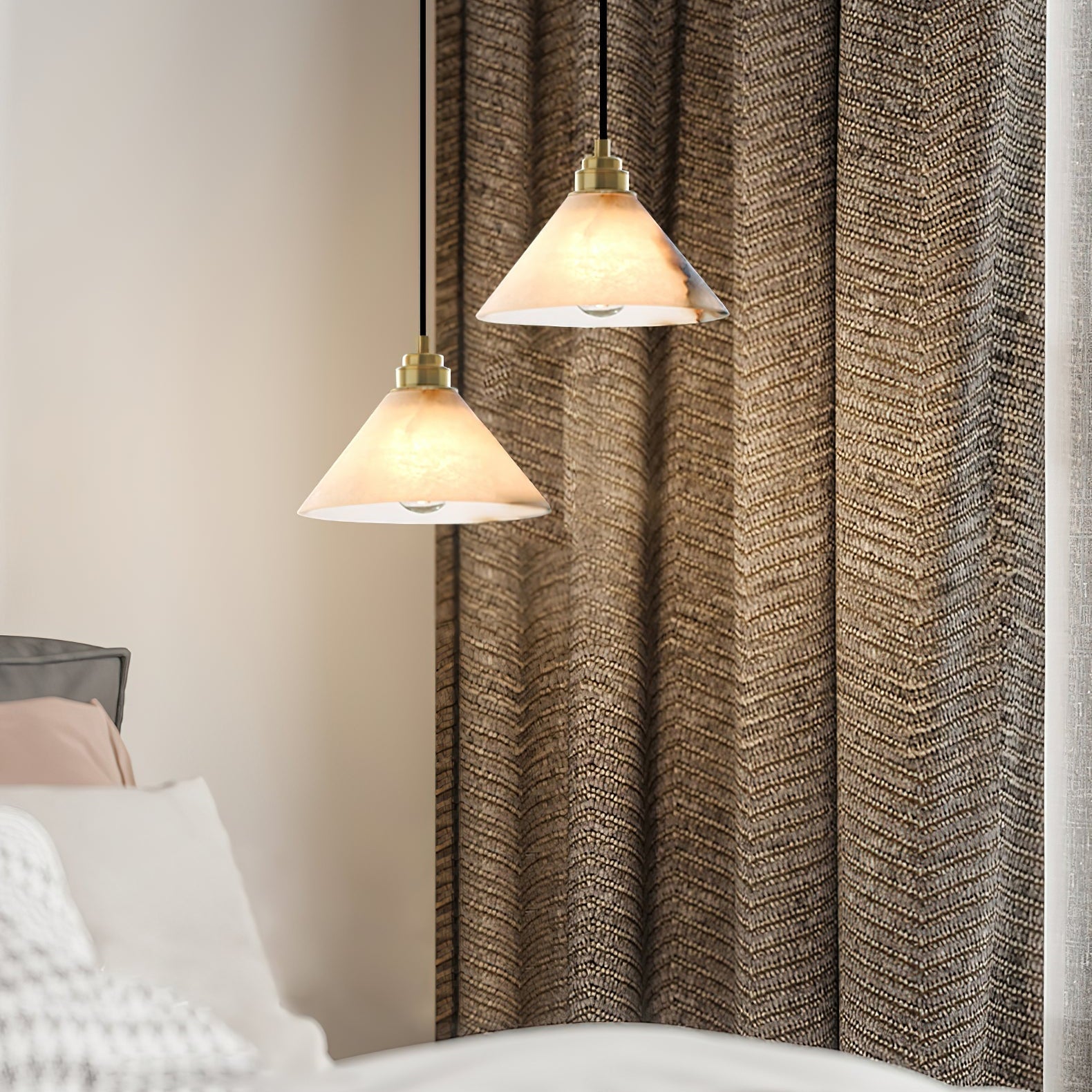 Xen Modern Minimalist Brass Alabaster Pendant Lamp - Letslighting