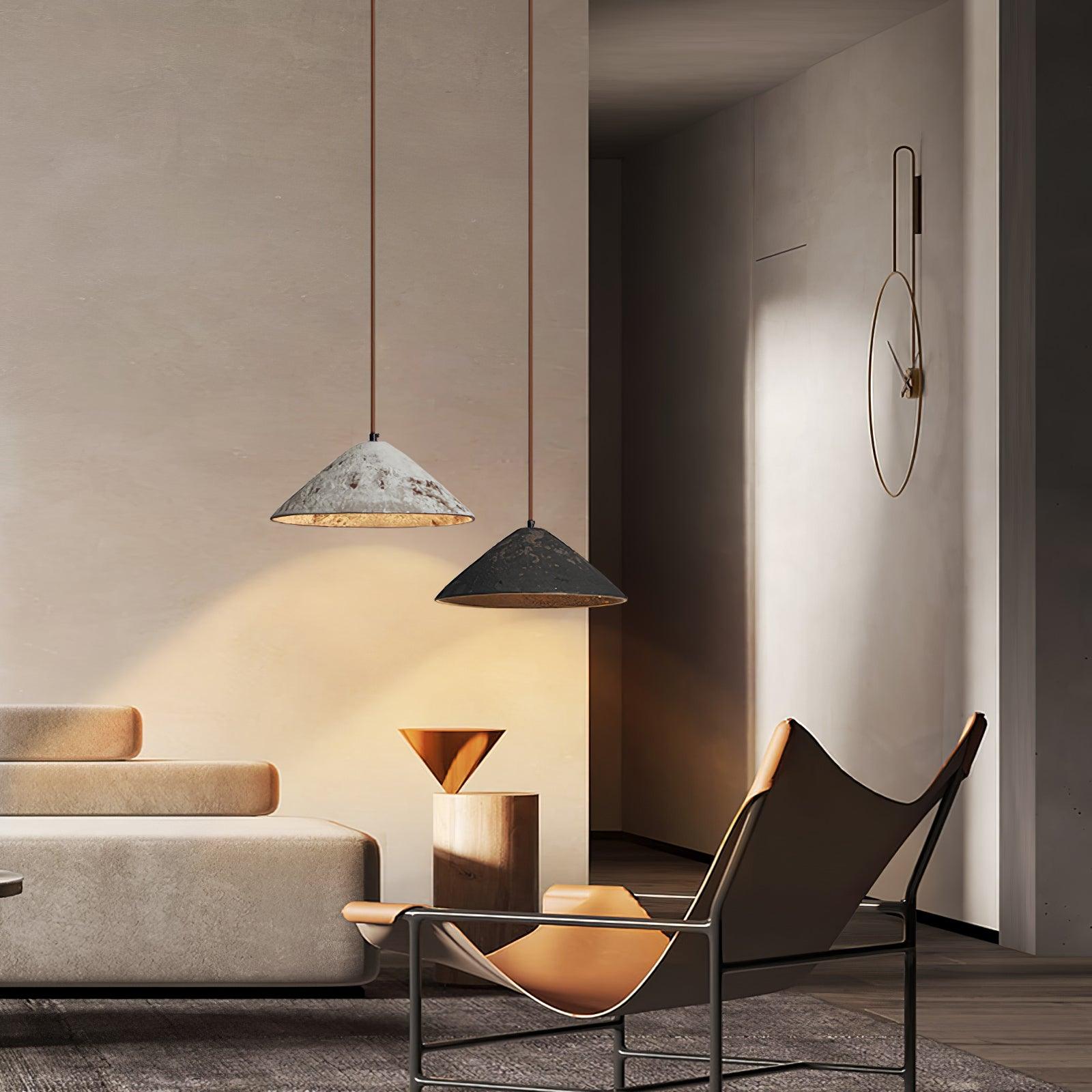 Solara Pendelleuchte Keramik Kegel Rustikal Vintage-Letslighting