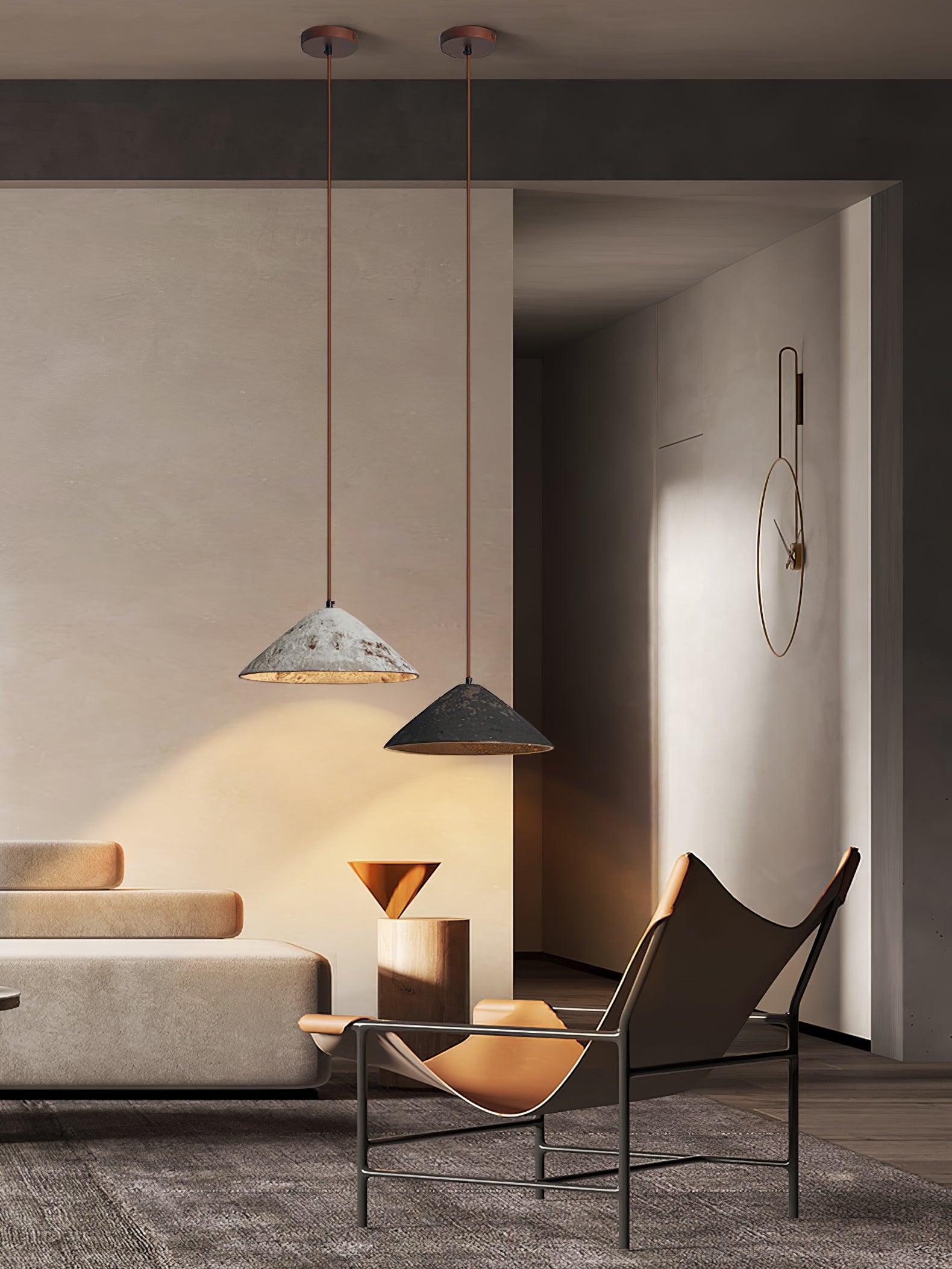 Solara Pendelleuchte Keramik Kegel Rustikal Vintage-Letslighting