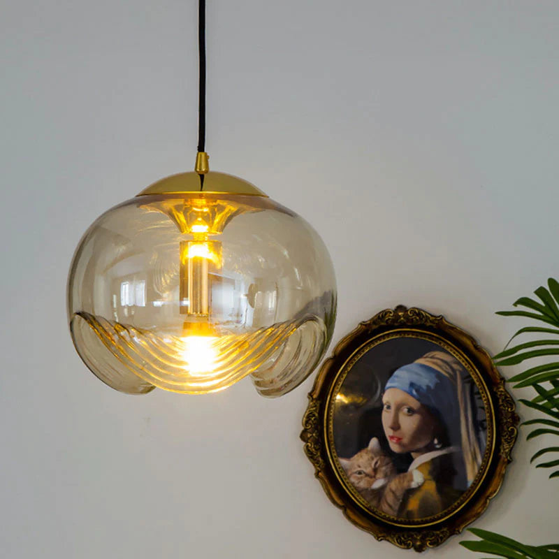 Valentina Design LED Globe Pendelleuchte Schwarz Glas Bar Theke