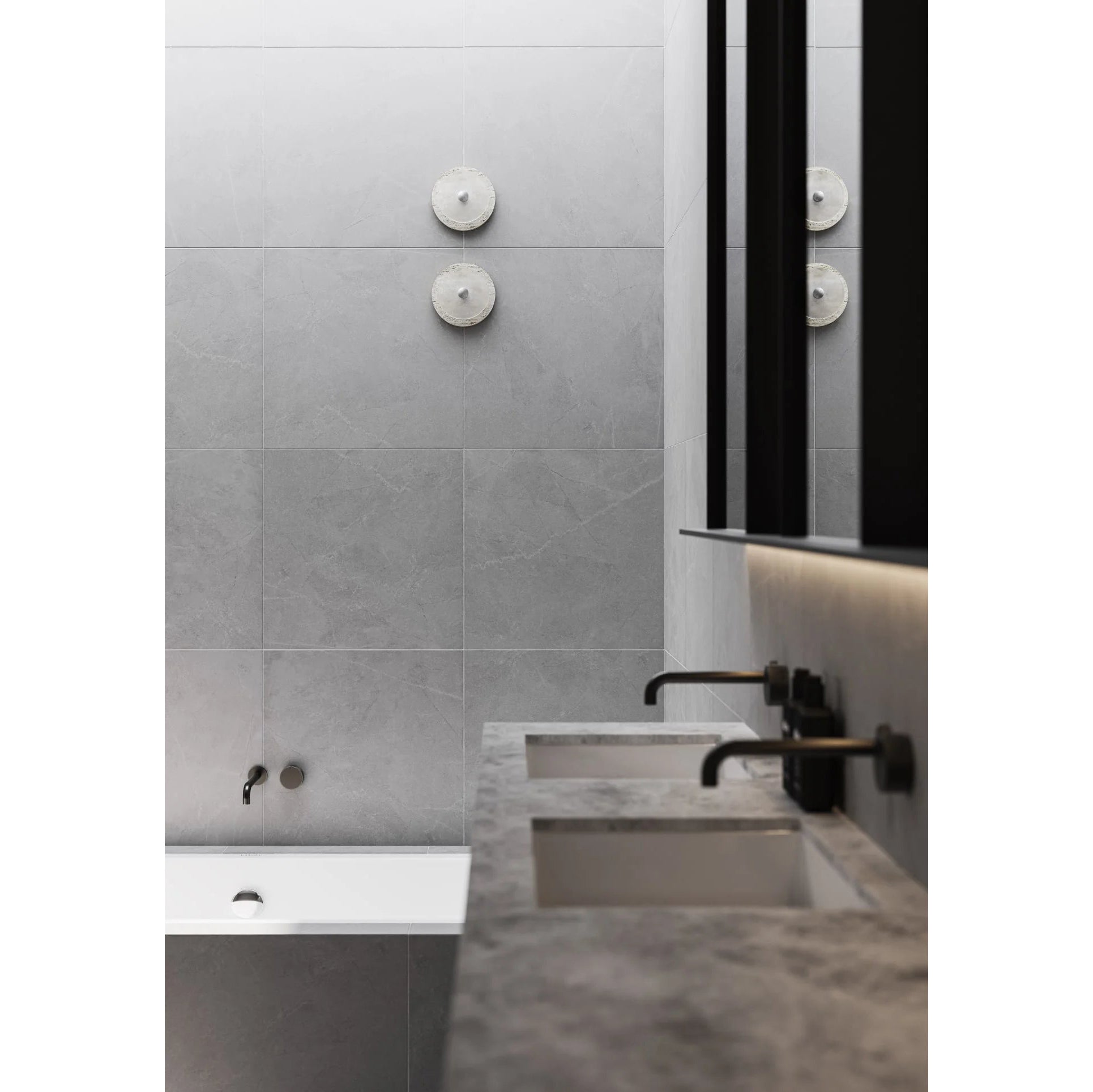 Ether Modern Minimalist Silver Metal Travertine Wall Lamp - Letslighting