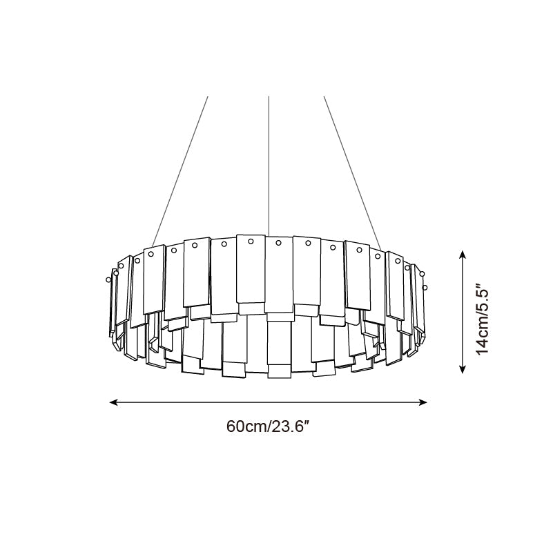 Corbett Chandelier Alabaster Staggered Panel Halo - Letslighting
