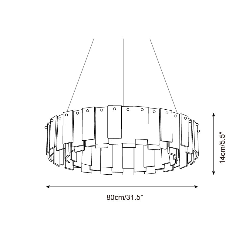 Corbett Chandelier Alabaster Staggered Panel Halo - Letslighting