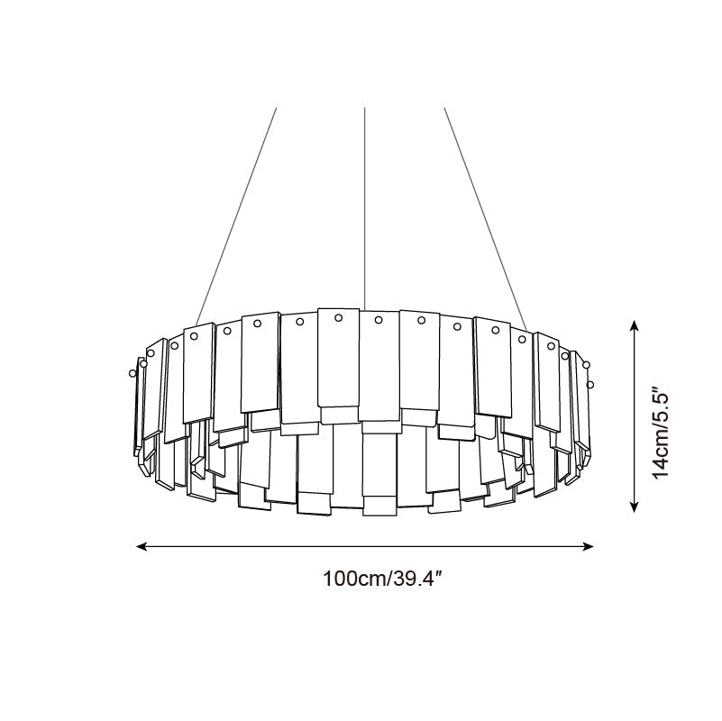 Corbett Chandelier Alabaster Staggered Panel Halo - Letslighting