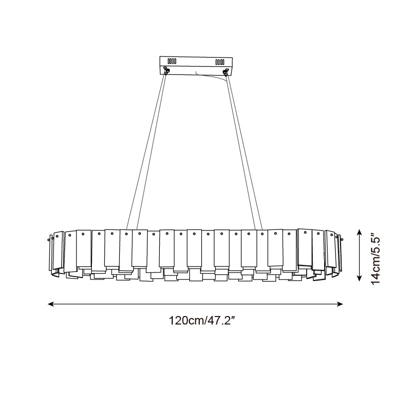 Corbett Chandelier Alabaster Staggered Panel Halo - Letslighting