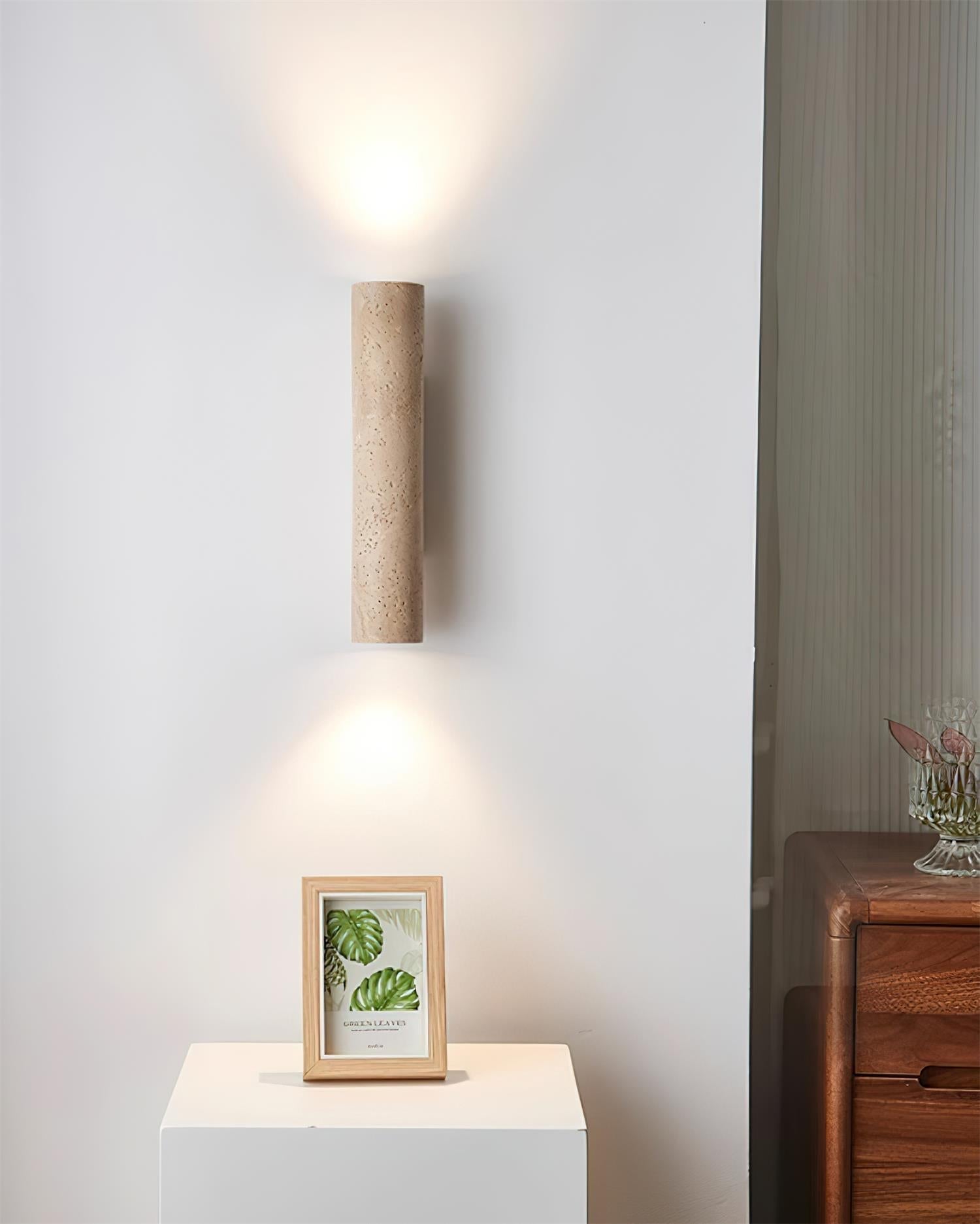 Lunaro Tall Travertine Wall Sconce - Letslighting